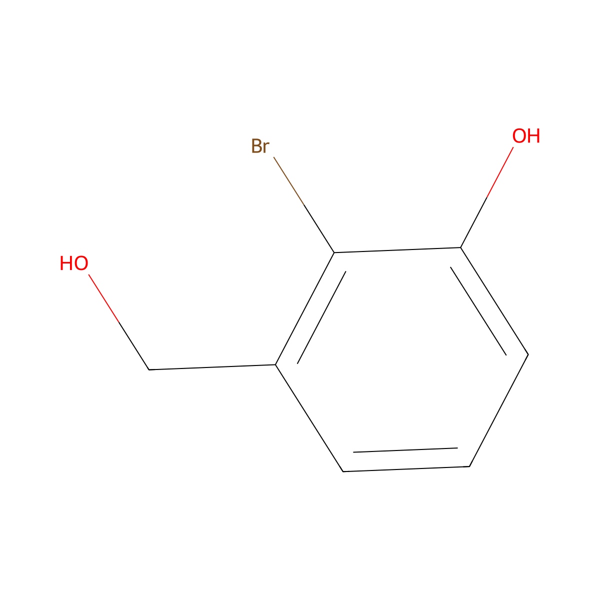 2-Bromo-3-(hydroxymethyl)phenol molecular structure, CAS 1260761-47-4