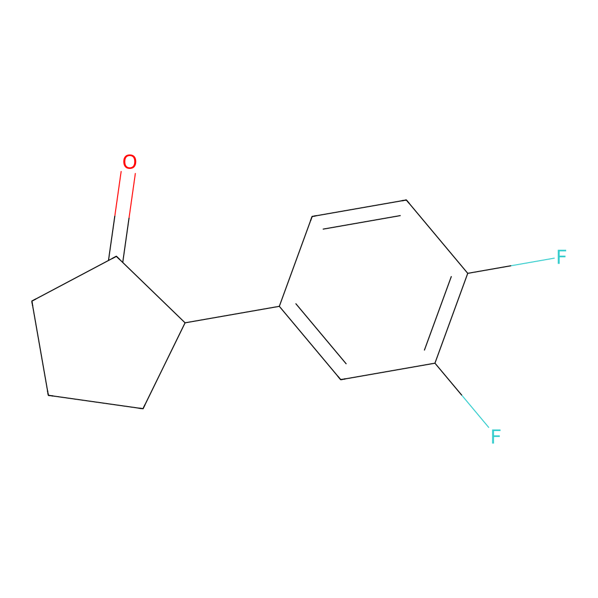 2-(3,4-Difluorophenyl)cyclopentanone molecular structure, CAS 1260761-67-8