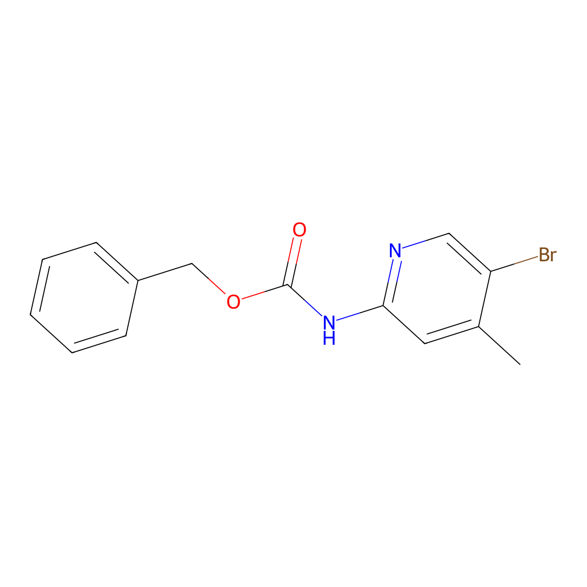 benzyl N-(5-bromo-4-methylpyridin-2-yl)carbamate molecular structure, CAS 1260761-91-8