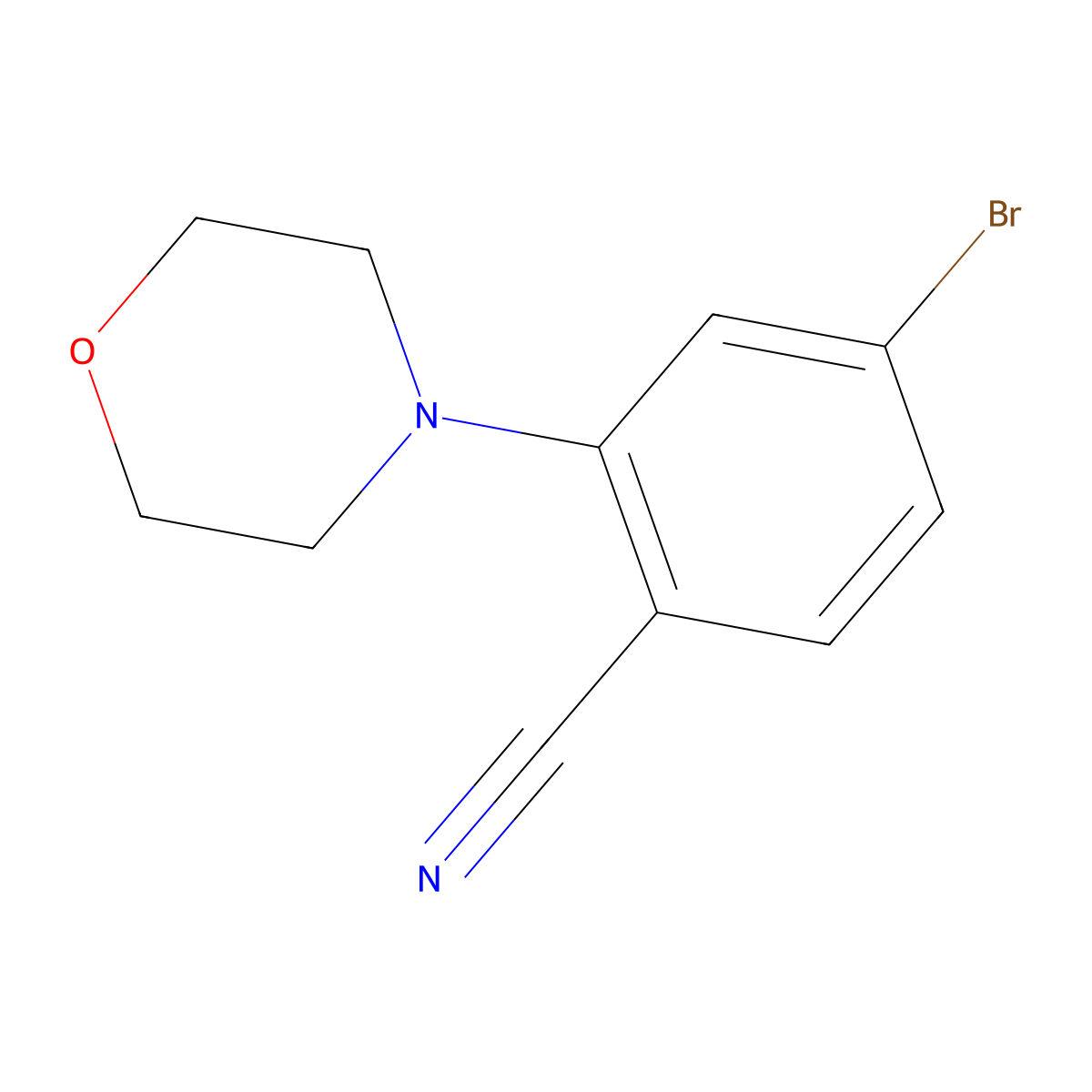 4-Bromo-2-(morpholin-4-yl)benzonitrile molecular structure, CAS 1260762-06-8
