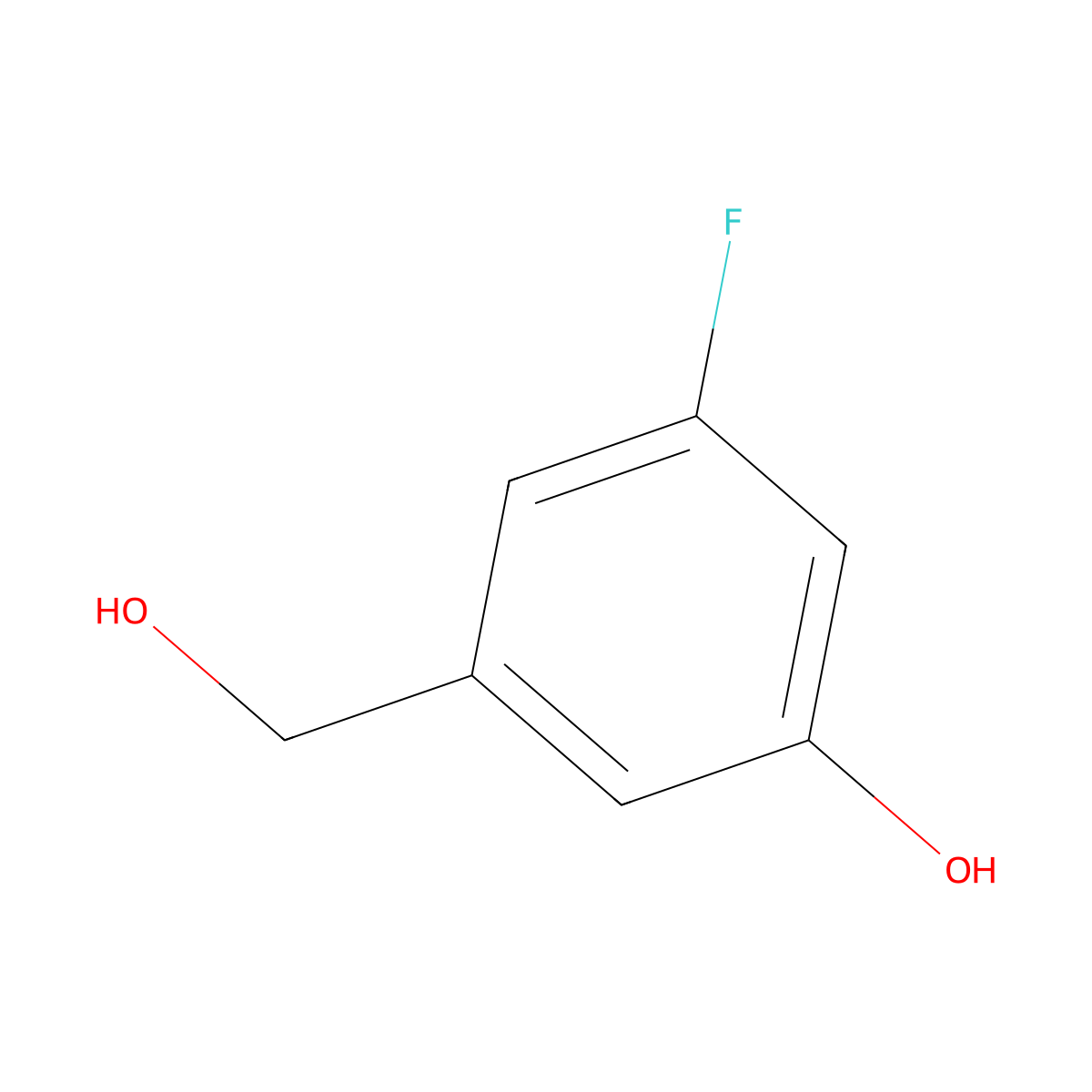 3-Fluoro-5-(hydroxymethyl)phenol molecular structure, CAS 1260762-16-0