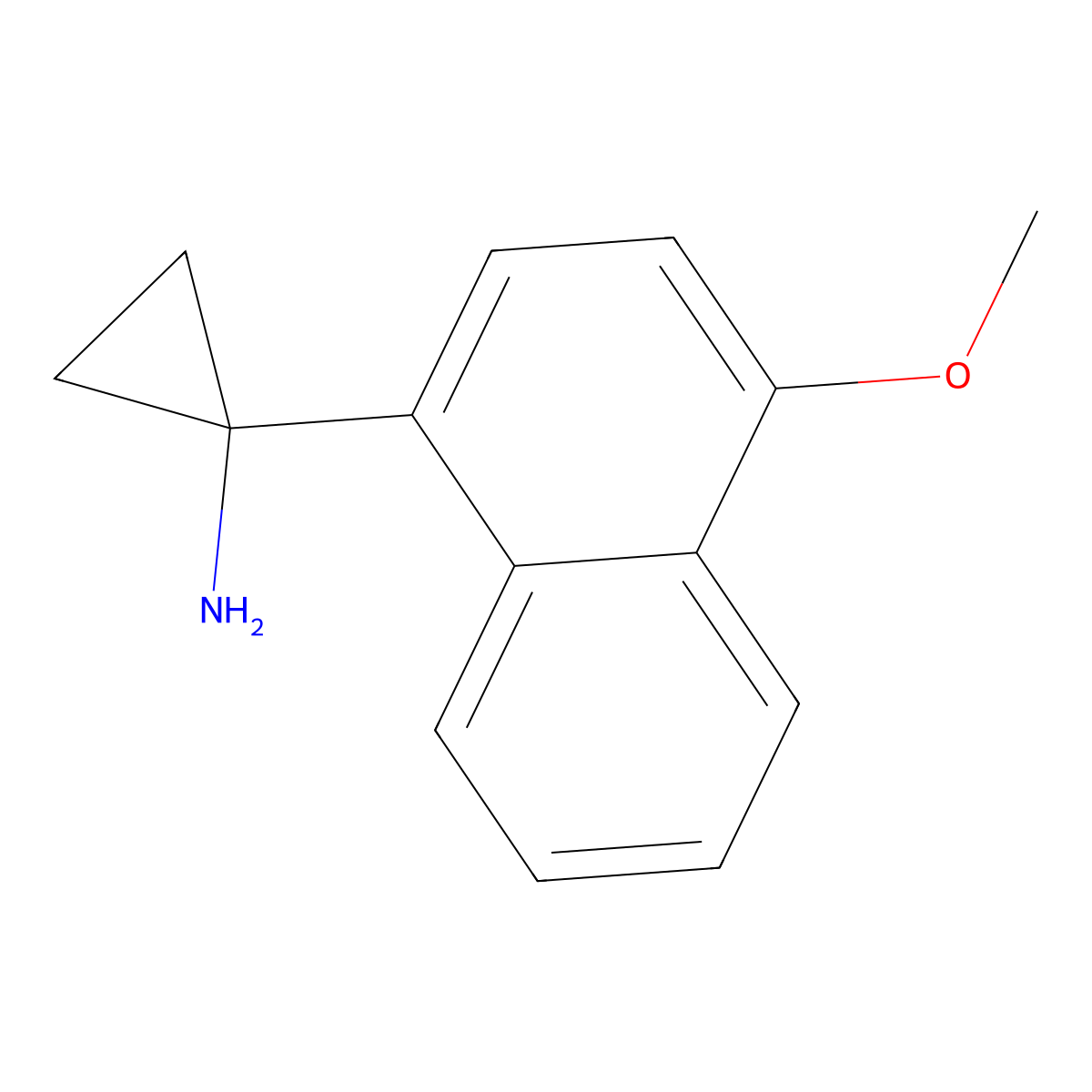 1-(4-Methoxynaphthalen-1-yl)cyclopropan-1-amine molecular structure, CAS 1260762-62-6