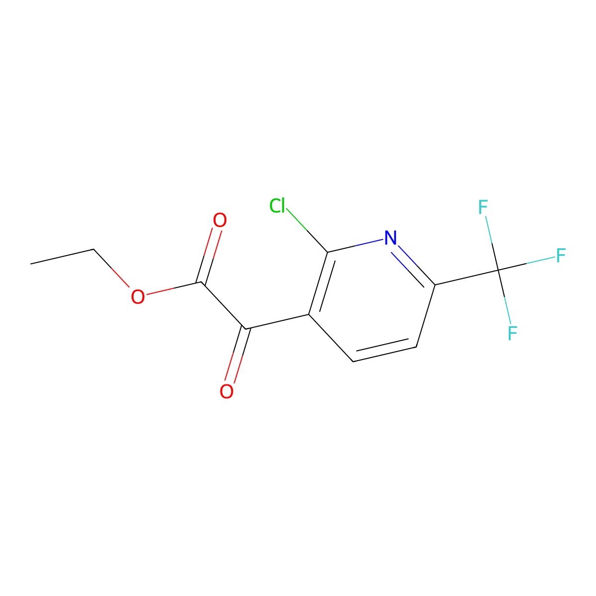 Ethyl 2-(2-chloro-6-(trifluoromethyl)pyridin-3-YL)-2-oxoacetate molecular structure, CAS 1260762-70-6