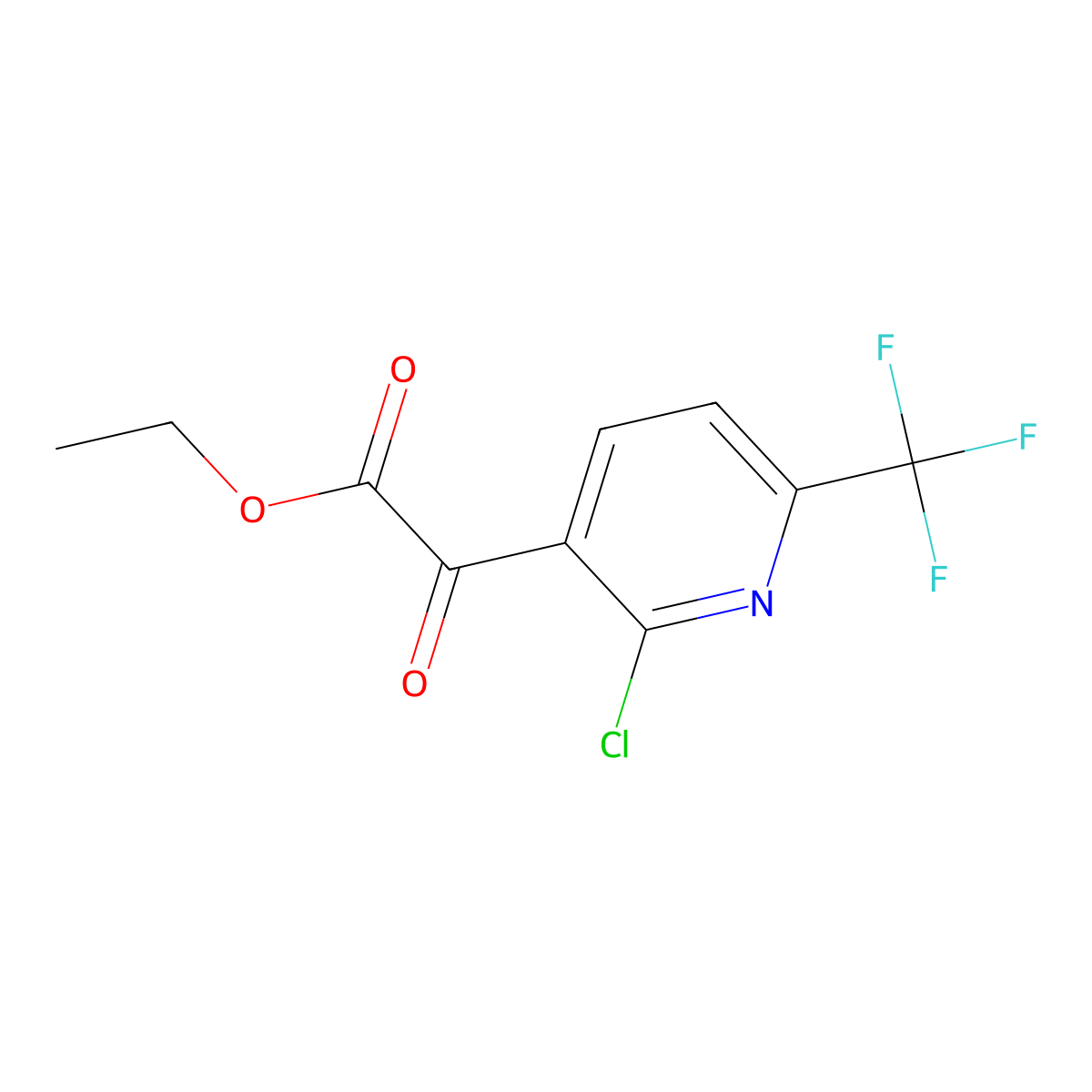 Ethyl 2-(2-chloro-6-(trifluoromethyl)pyridin-3-YL)-2-oxoacetate molecular structure, CAS 1260762-70-6