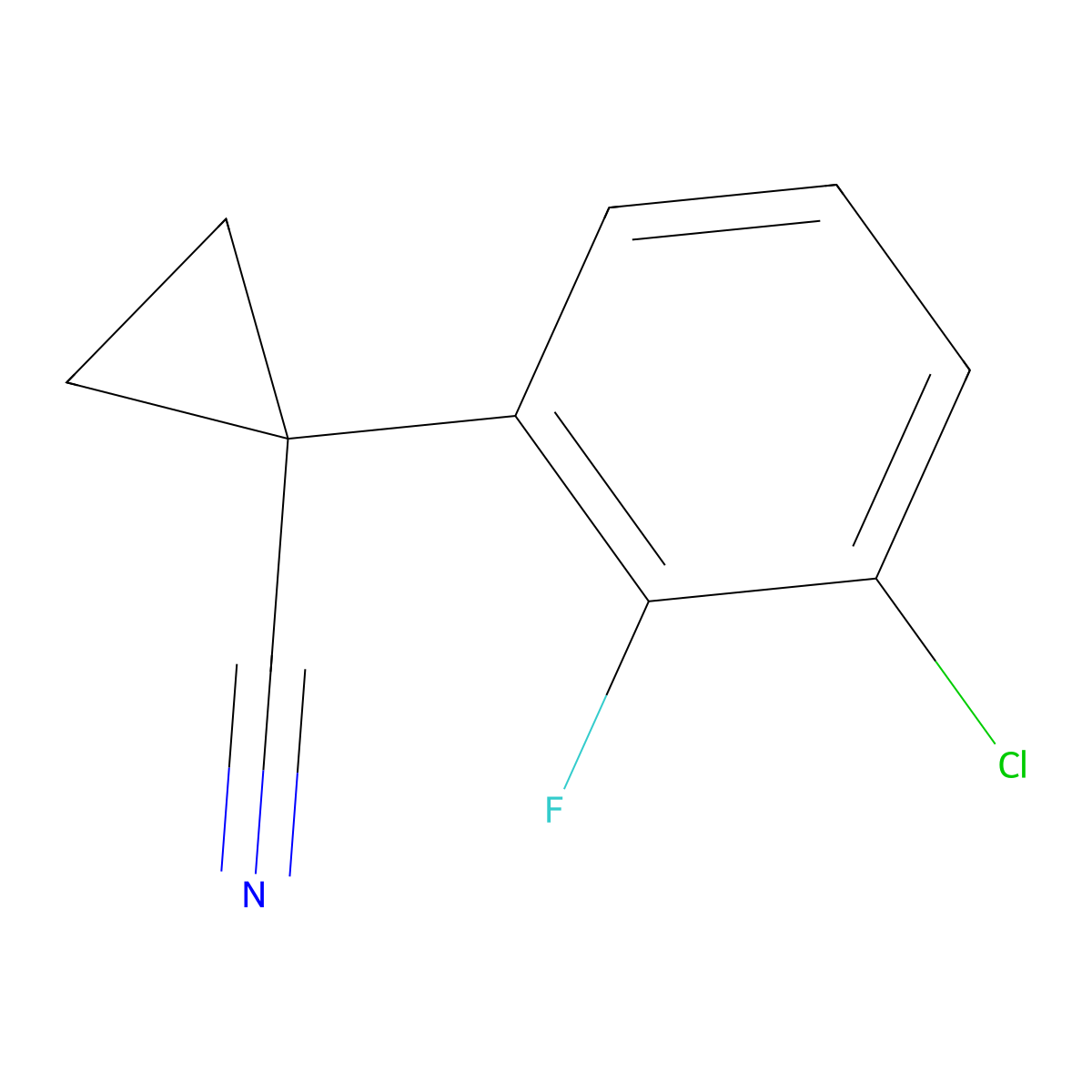 1-(3-Chloro-2-fluorophenyl)cyclopropane-1-carbonitrile molecular structure, CAS 1260762-74-0
