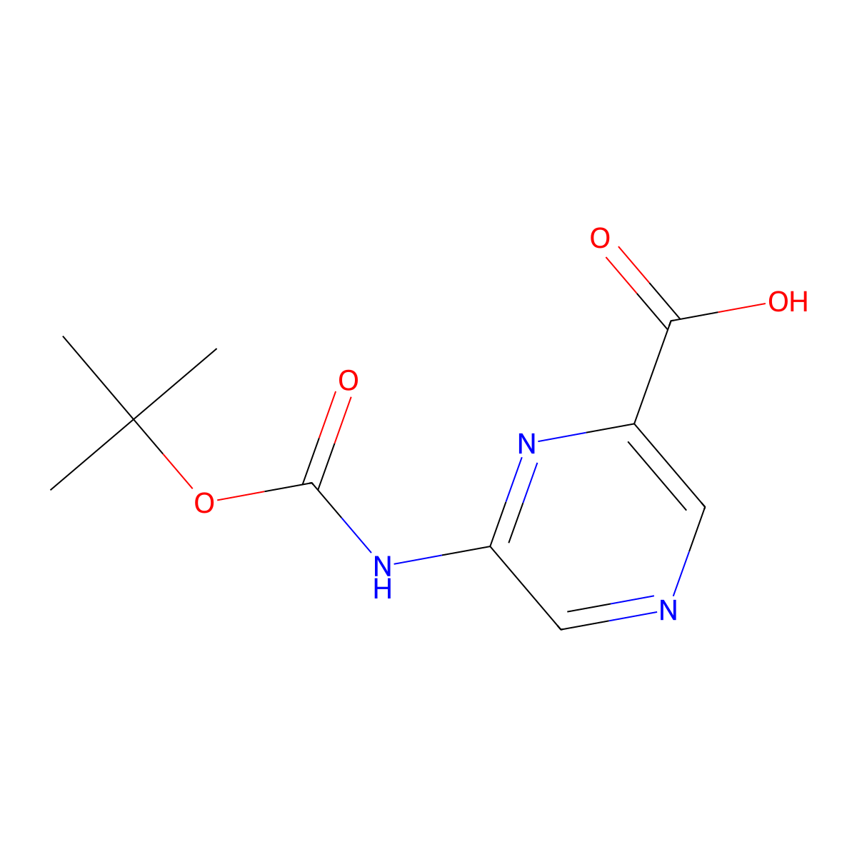 6-{[(Tert-butoxy)carbonyl]amino}pyrazine-2-carboxylicacid molecular structure, CAS 1260762-82-0
