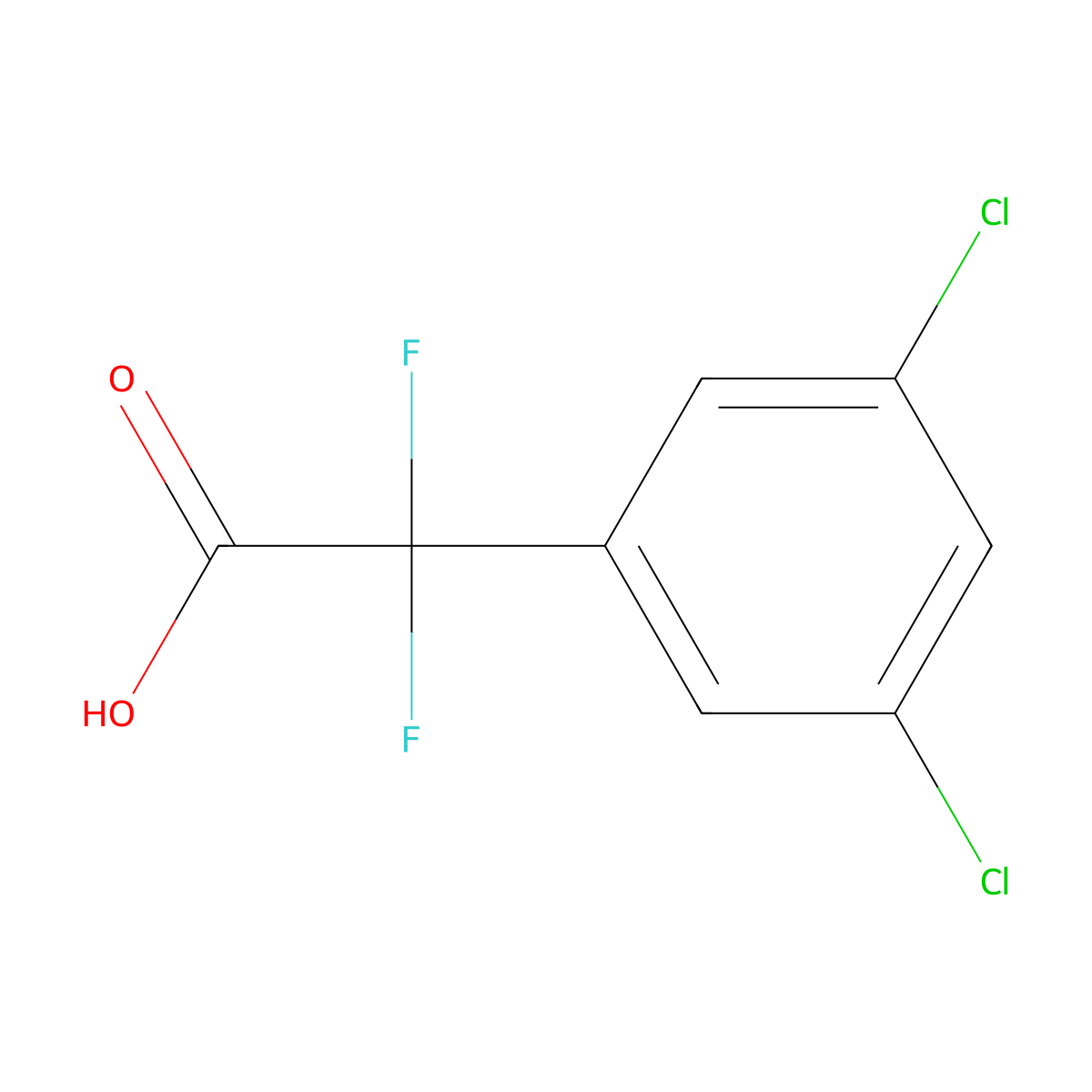 2-(3,5-Dichlorophenyl)-2,2-difluoroacetic acid molecular structure, CAS 1260762-88-6