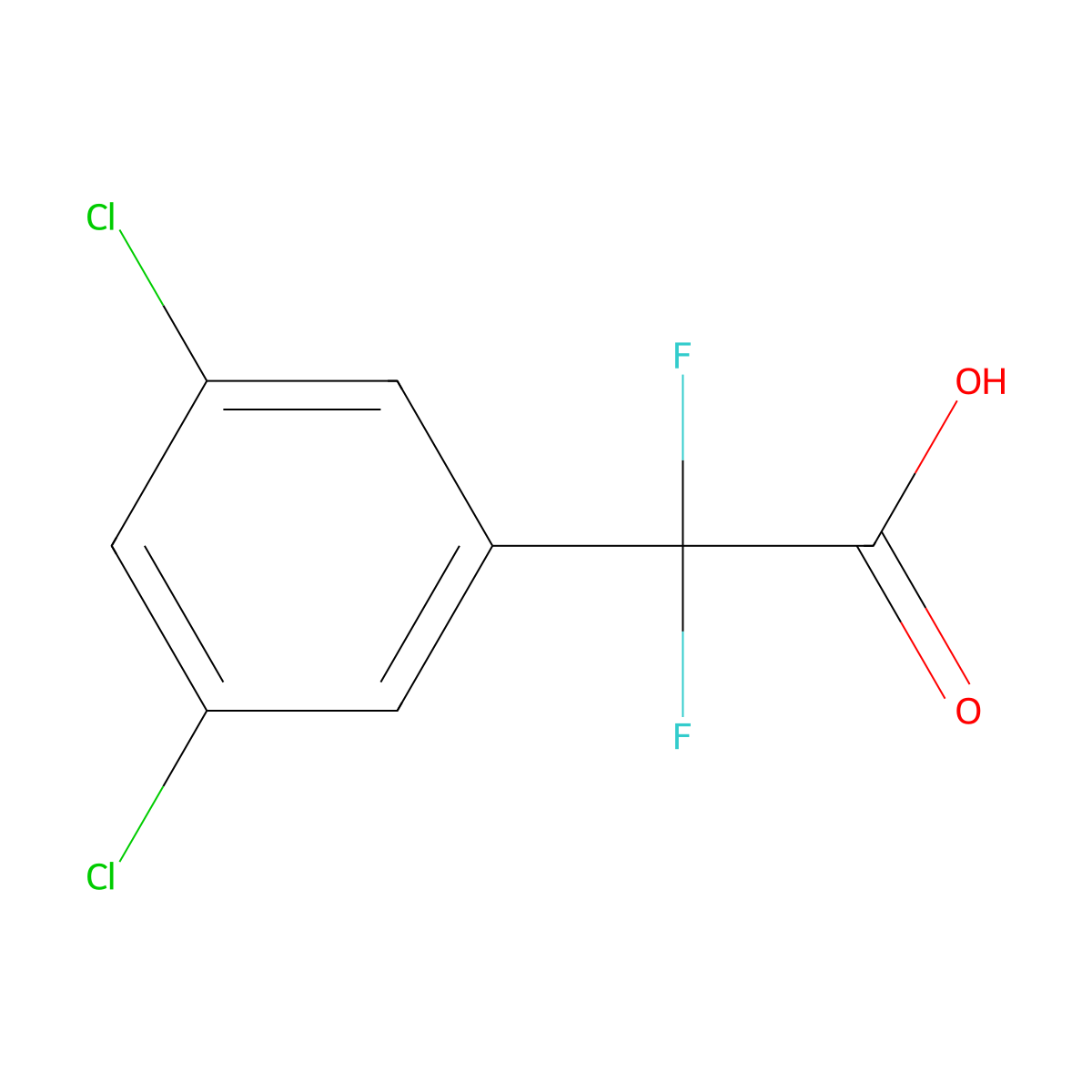 2-(3,5-Dichlorophenyl)-2,2-difluoroacetic acid molecular structure, CAS 1260762-88-6