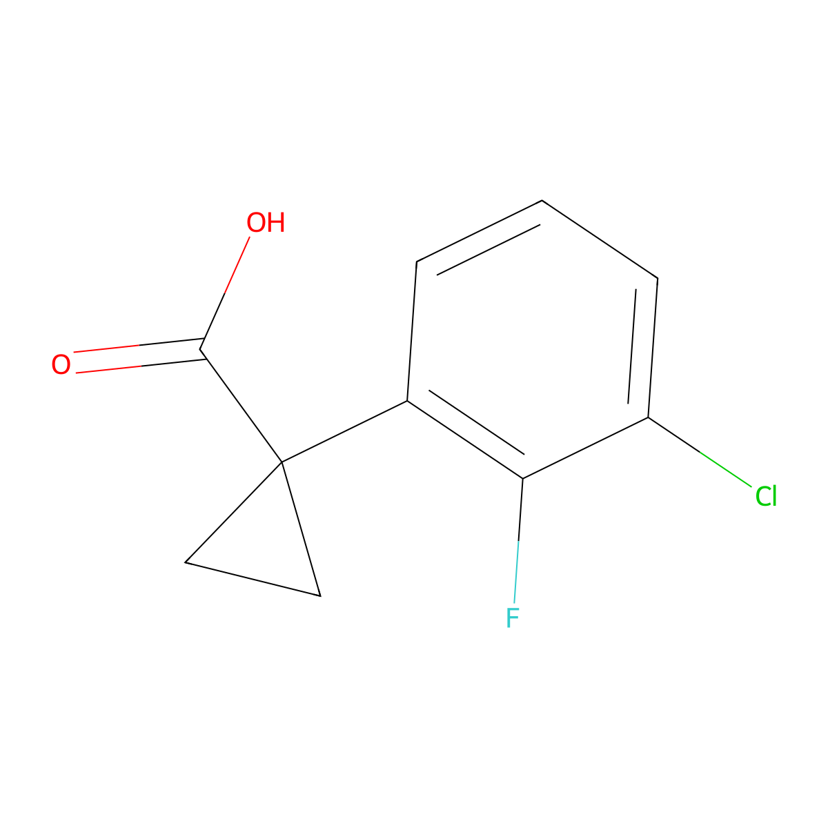 1-(3-Chloro-2-fluorophenyl)cyclopropane-1-carboxylic acid molecular structure, CAS 1260763-00-5