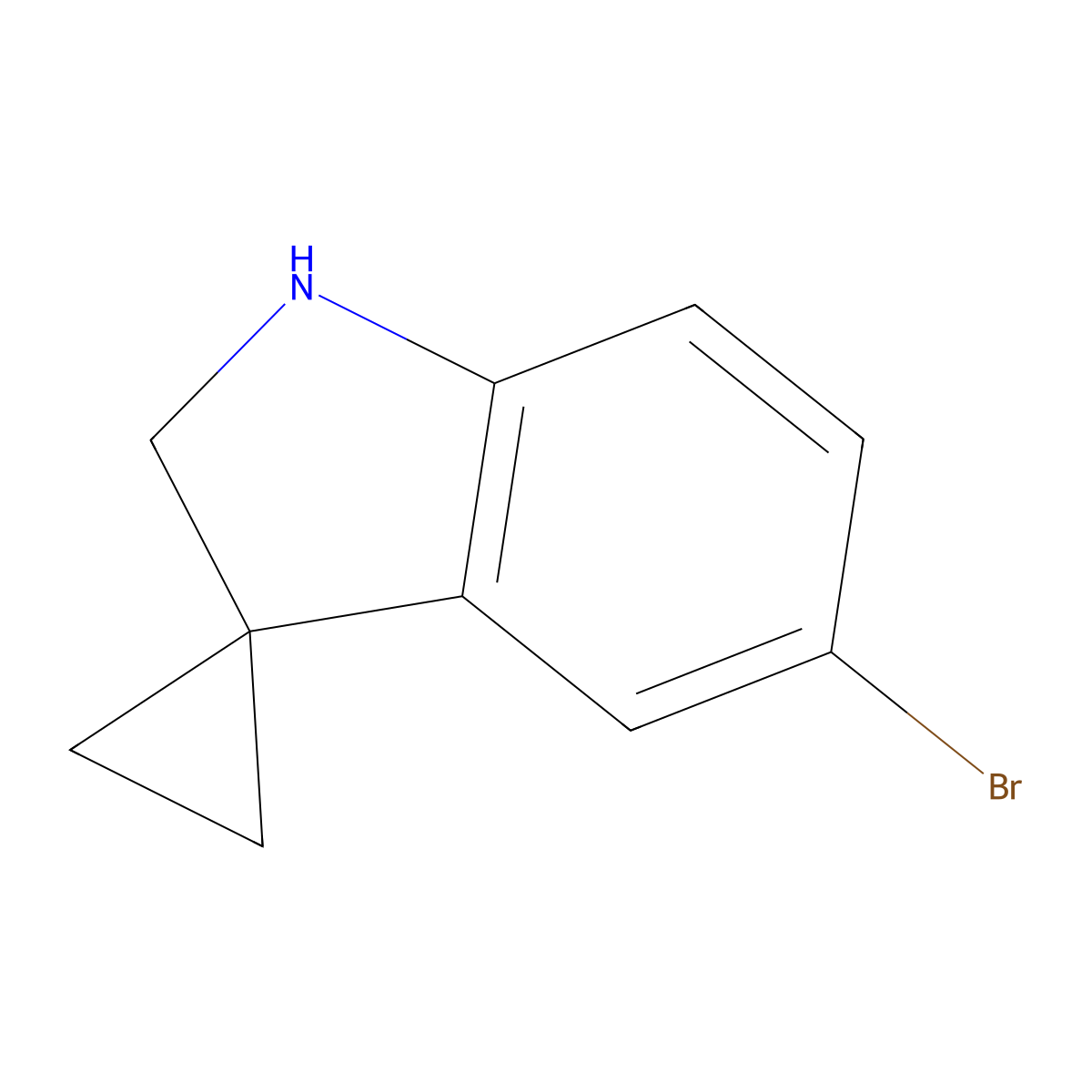 5'-Bromospiro[cyclopropane-1,3'-indoline] molecular structure, CAS 1260763-03-8