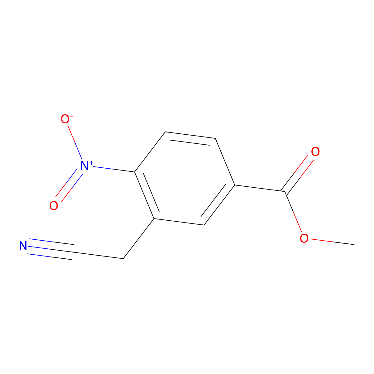 Methyl 3-(cyanomethyl)-4-nitrobenzoate molecular structure, CAS 1260763-08-3
