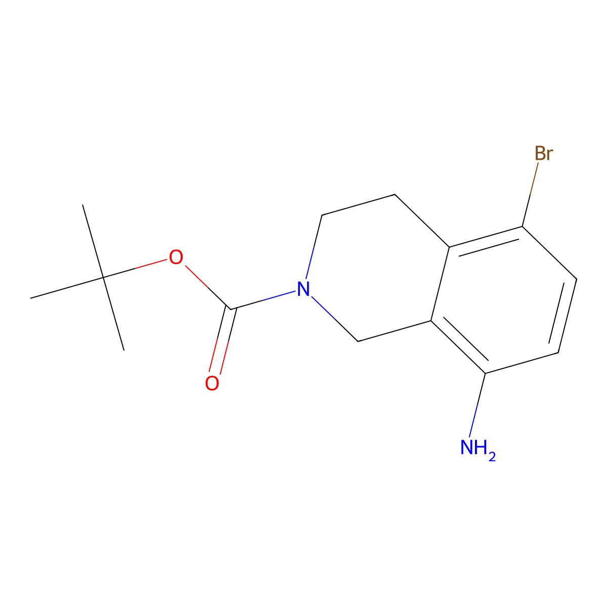 Tert-butyl 8-amino-5-bromo-1,2,3,4-tetrahydroisoquinoline-2-carboxylate molecular structure, CAS 1260763-55-0