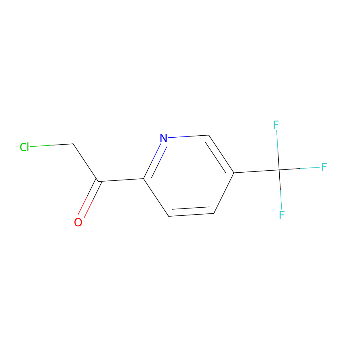 2-Chloro-1-(5-(trifluoromethyl)pyridin-2-YL)ethanone molecular structure, CAS 1260763-79-8