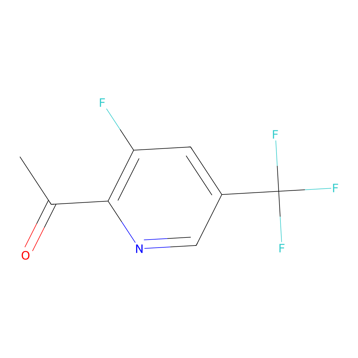 1-(3-Fluoro-5-(trifluoromethyl)pyridin-2-yl)ethanone molecular structure, CAS 1260763-90-3