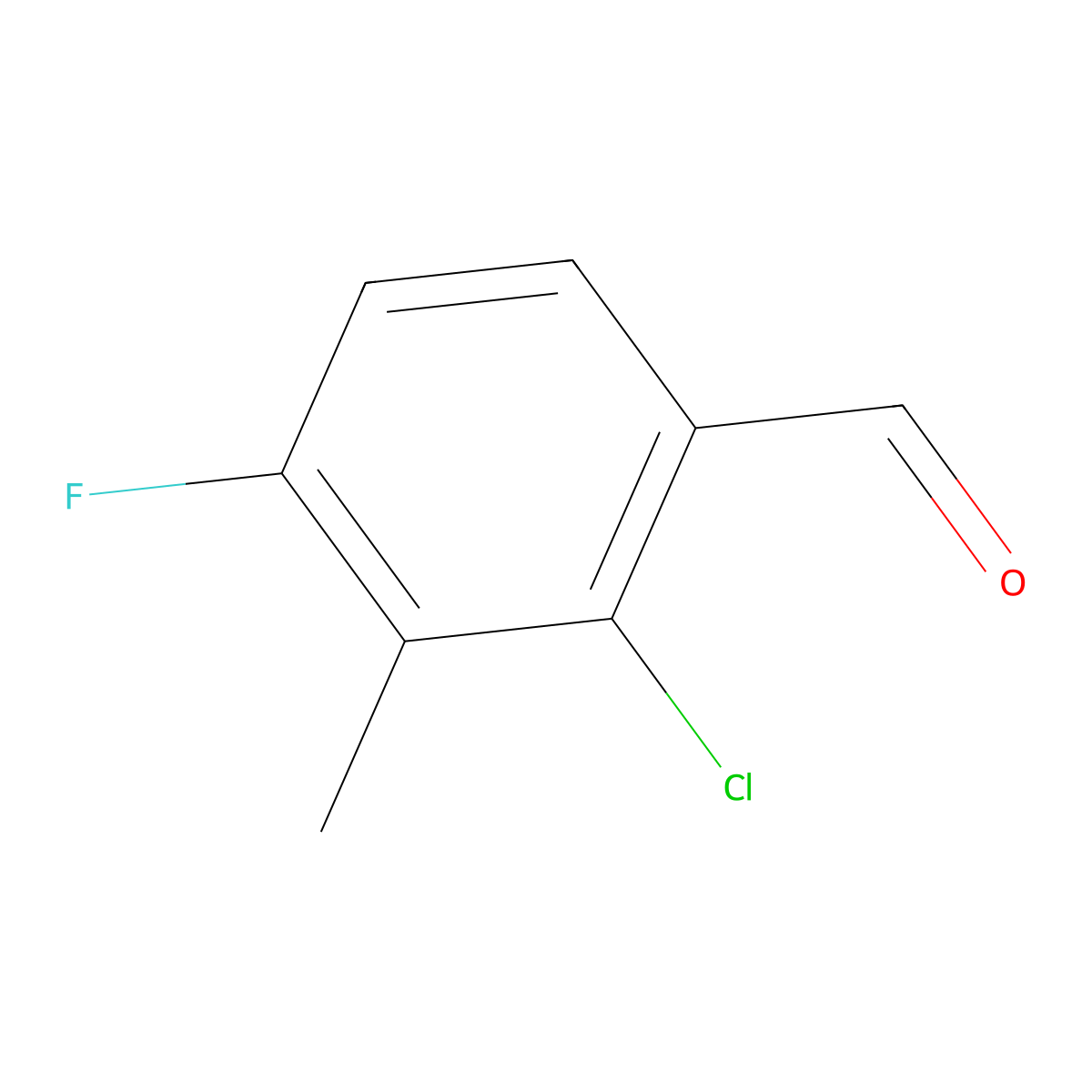 2-Chloro-4-fluoro-3-methylbenzaldehyde molecular structure, CAS 1260764-27-9