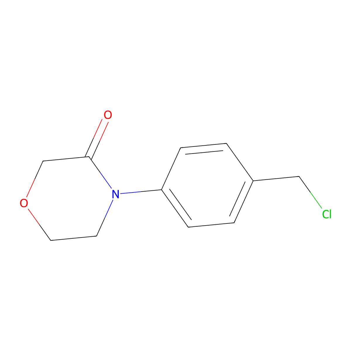 4-(4-(Chloromethyl)phenyl)morpholin-3-one molecular structure, CAS 1260764-34-8