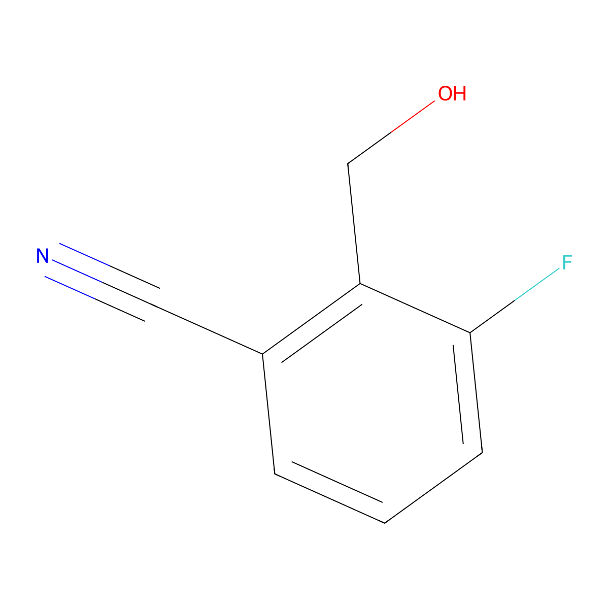 3-Fluoro-2-(hydroxymethyl)benzonitrile molecular structure, CAS 1260764-63-3