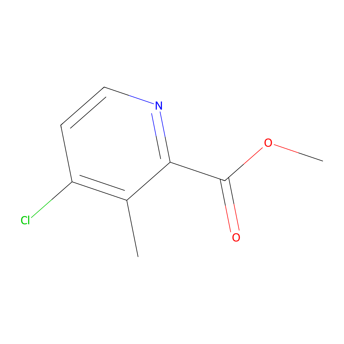 Methyl 4-chloro-3-methylpyridine-2-carboxylate molecular structure, CAS 1260764-76-8