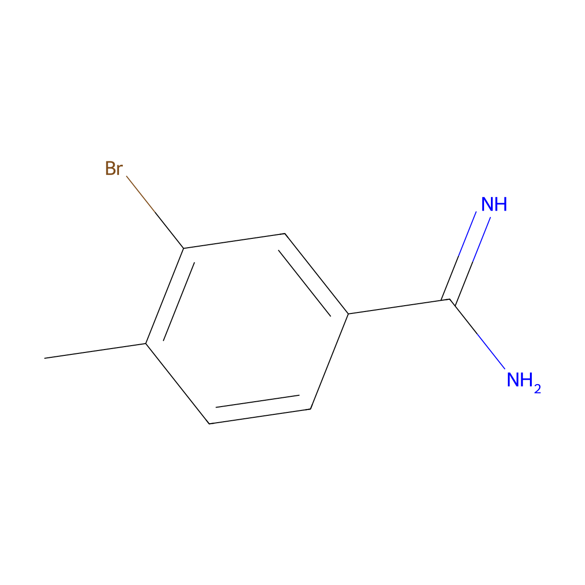 3-Bromo-4-methylbenzene-1-carboximidamide molecular structure, CAS 1260764-84-8