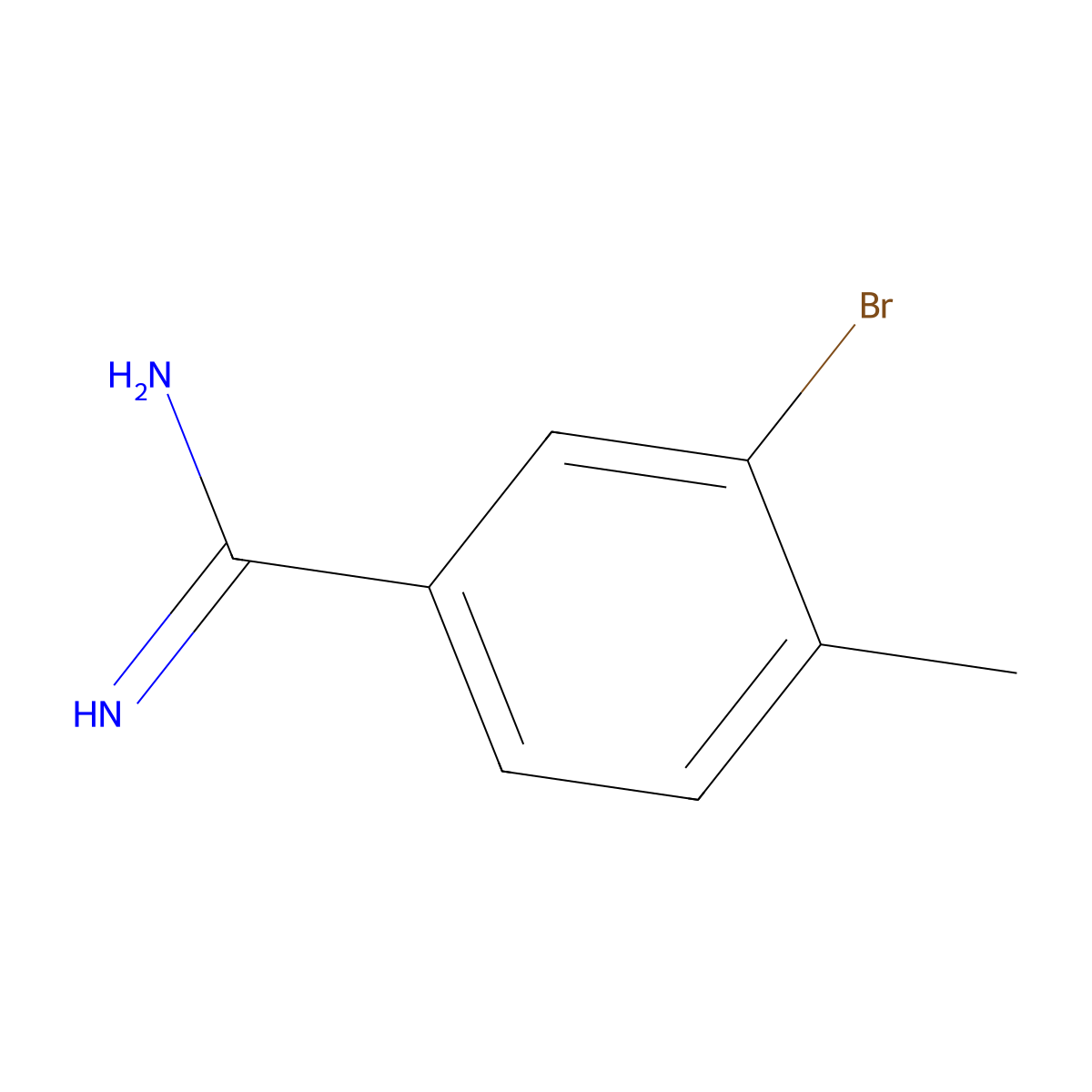 3-Bromo-4-methylbenzene-1-carboximidamide molecular structure, CAS 1260764-84-8