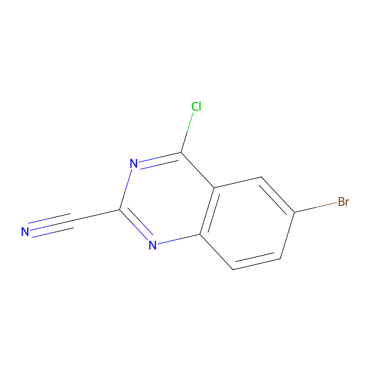 6-Bromo-4-chloroquinazoline-2-carbonitrile molecular structure, CAS 1260764-89-3