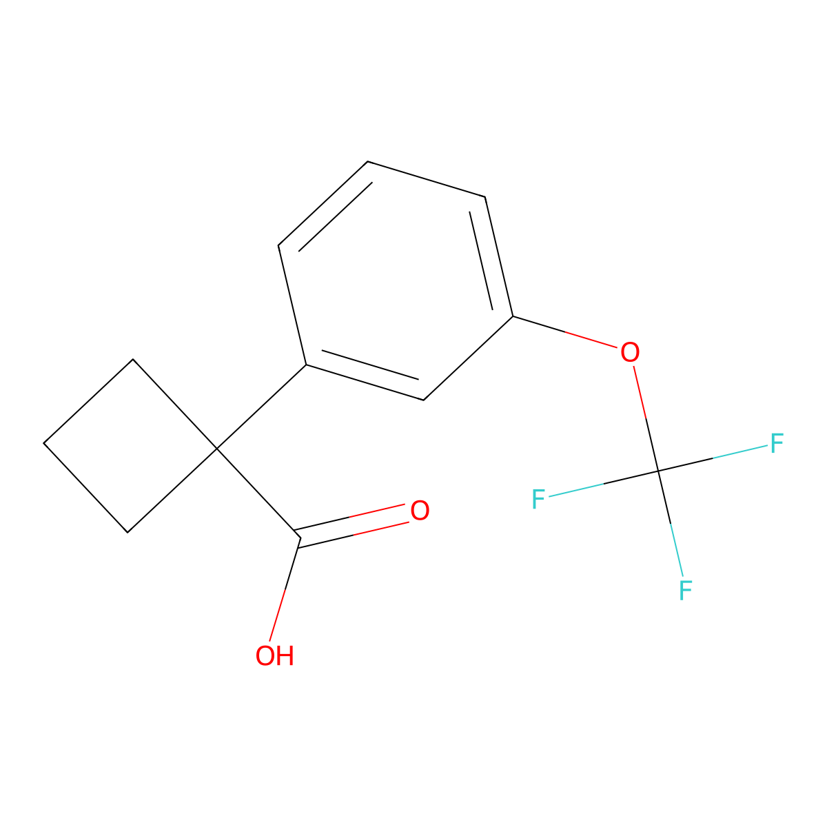 1-(3-(Trifluoromethoxy)phenyl)cyclobutane-1-carboxylic acid molecular structure, CAS 1260765-37-4