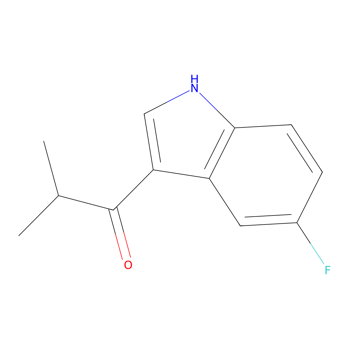 1-(5-fluoro-1H-indol-3-yl)-2-methylpropan-1-one molecular structure, CAS 1260765-59-0