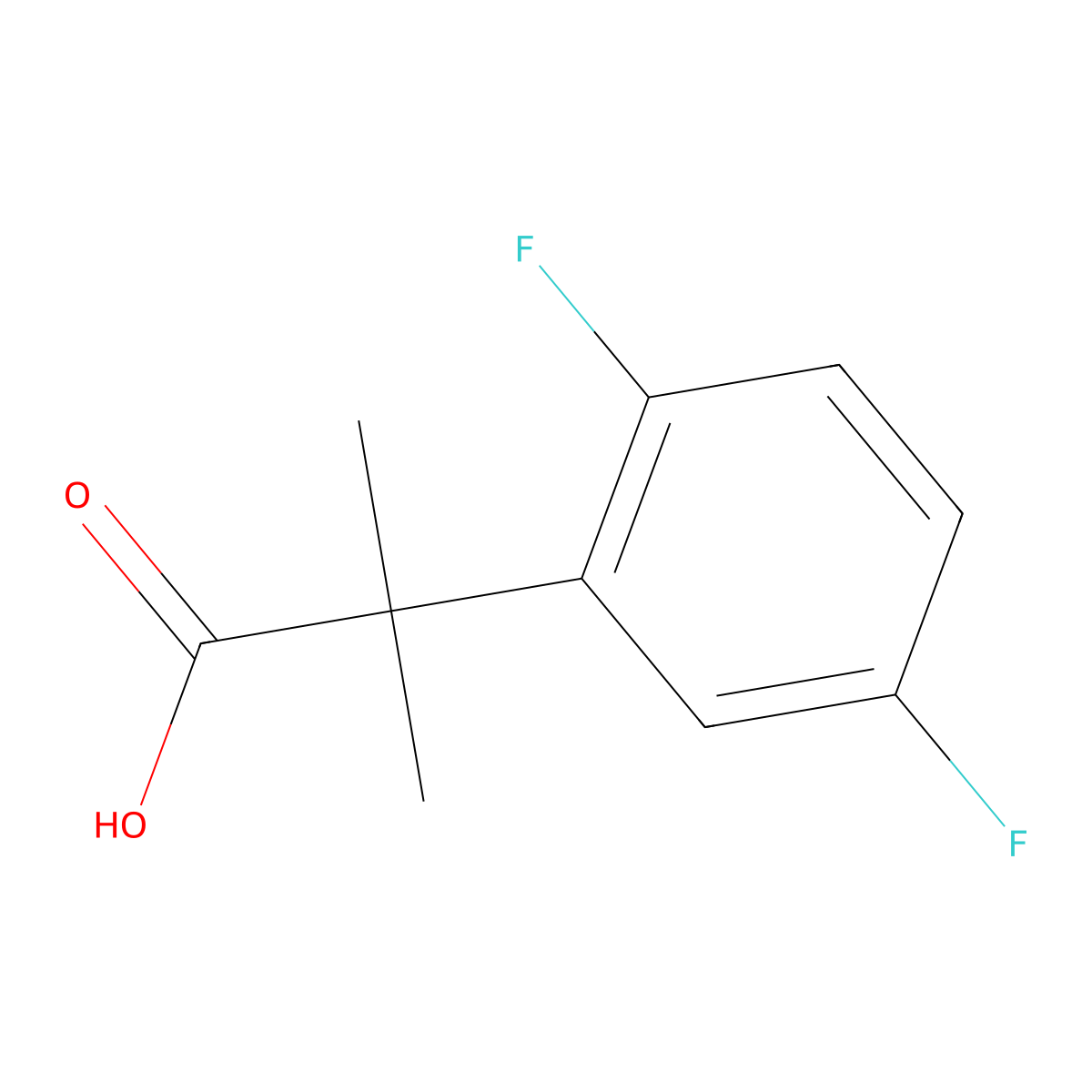 2-(2,5-Difluorophenyl)-2-methylpropanoic acid molecular structure, CAS 1260765-85-2