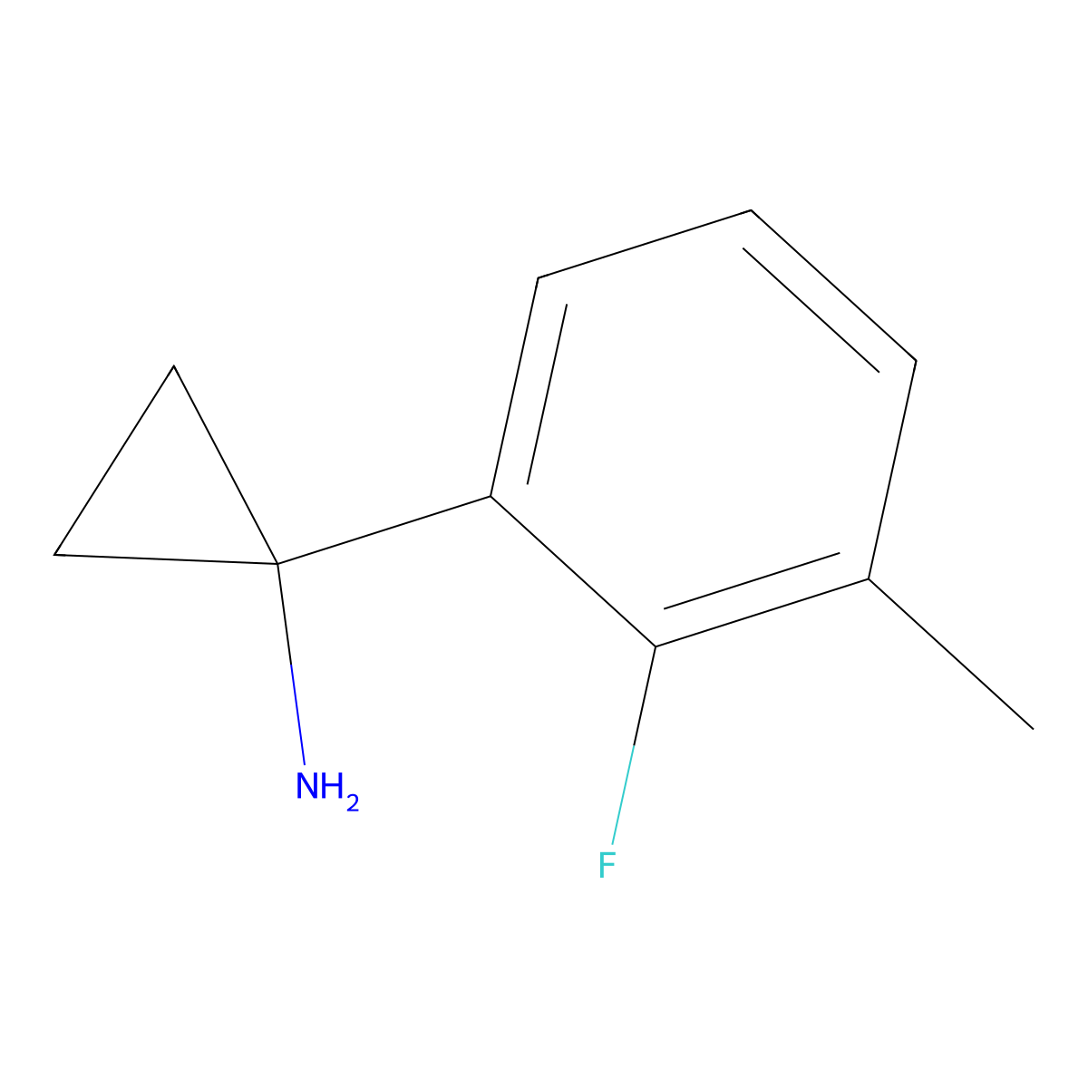 1-(2-Fluoro-3-methylphenyl)cyclopropan-1-amine molecular structure, CAS 1260766-04-8