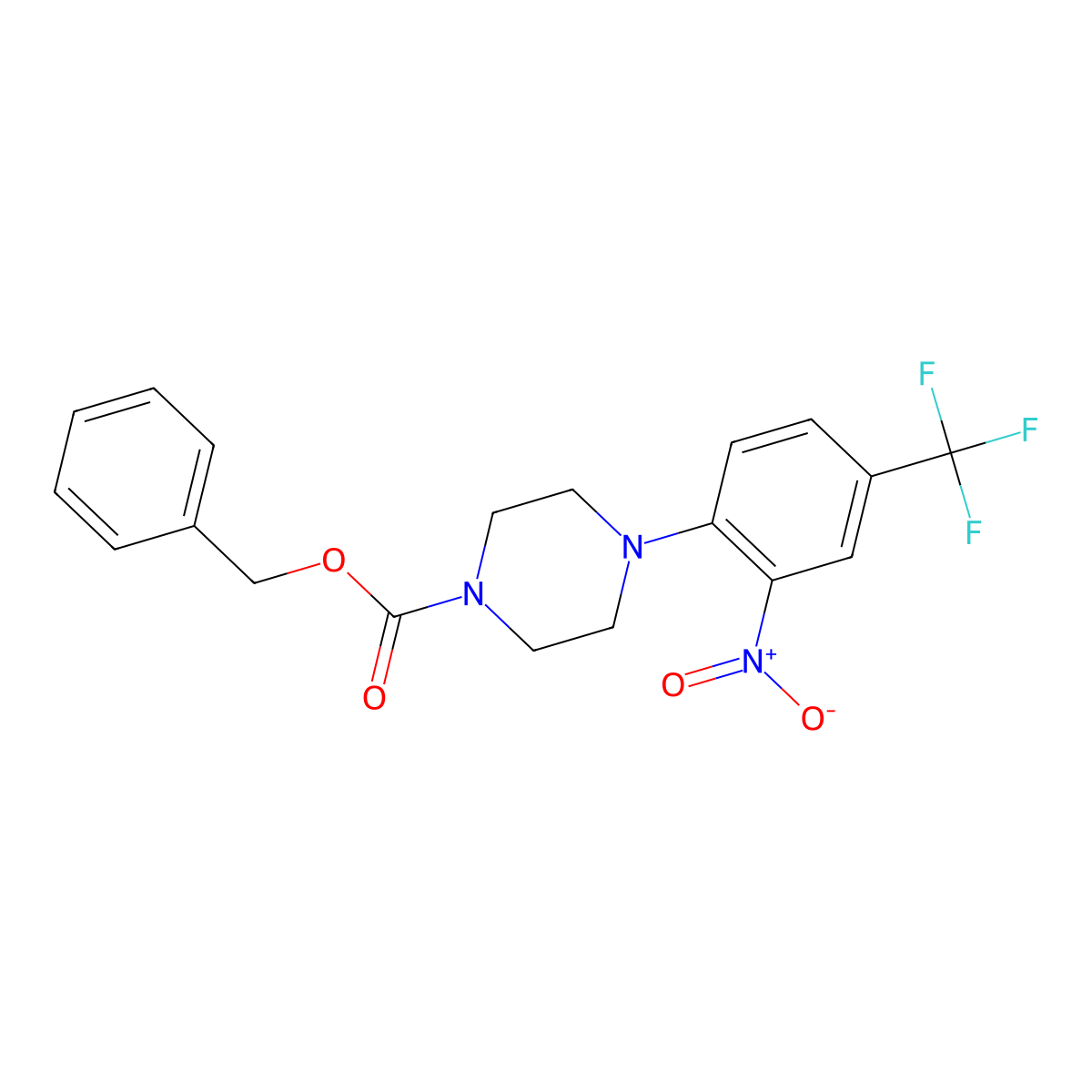 Benzyl 4-[2-nitro-4-(trifluoromethyl)phenyl]piperazine-1-carboxylate molecular structure, CAS 1260767-21-2