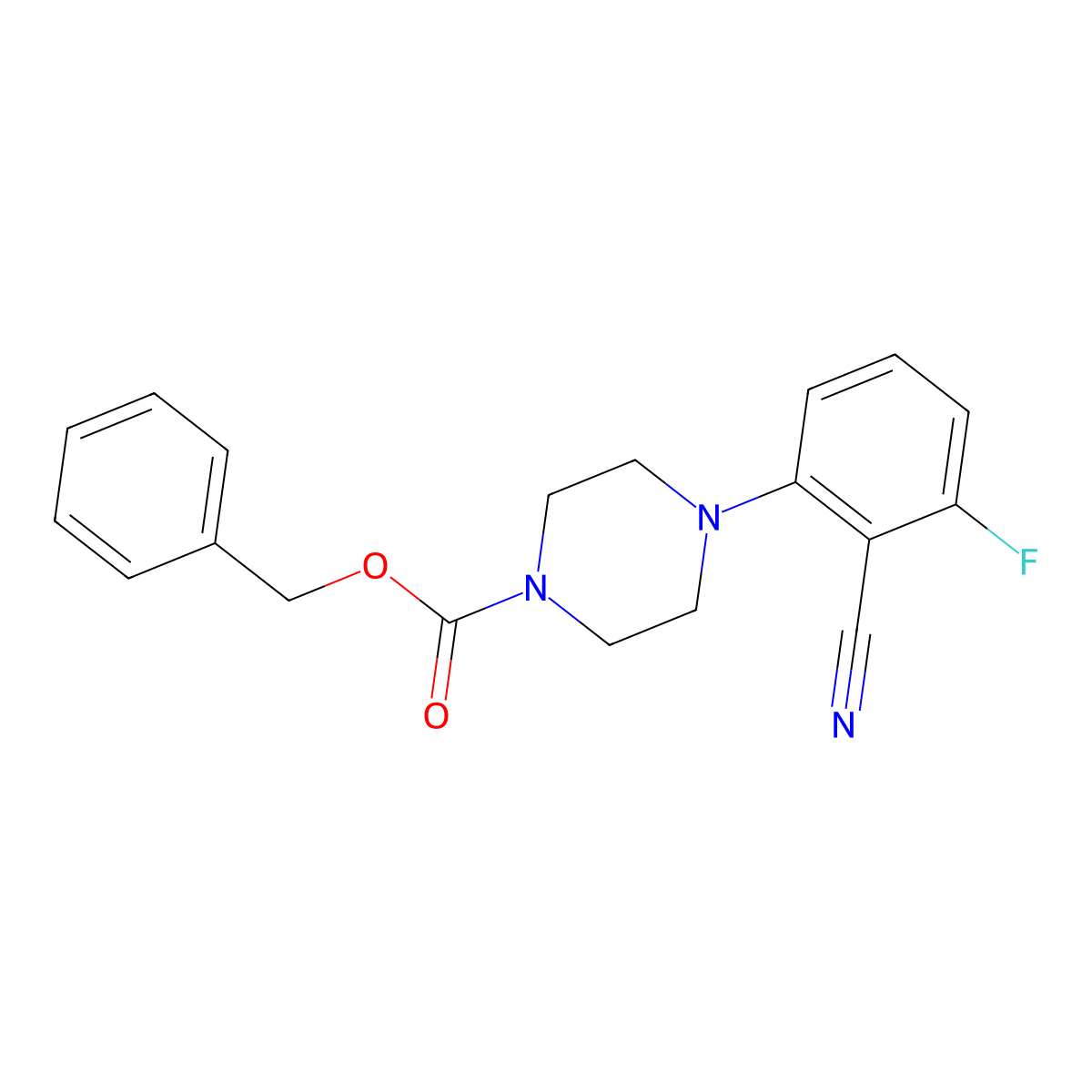 Benzyl 4-(2-cyano-3-fluorophenyl)piperazine-1-carboxylate molecular structure, CAS 1260767-23-4