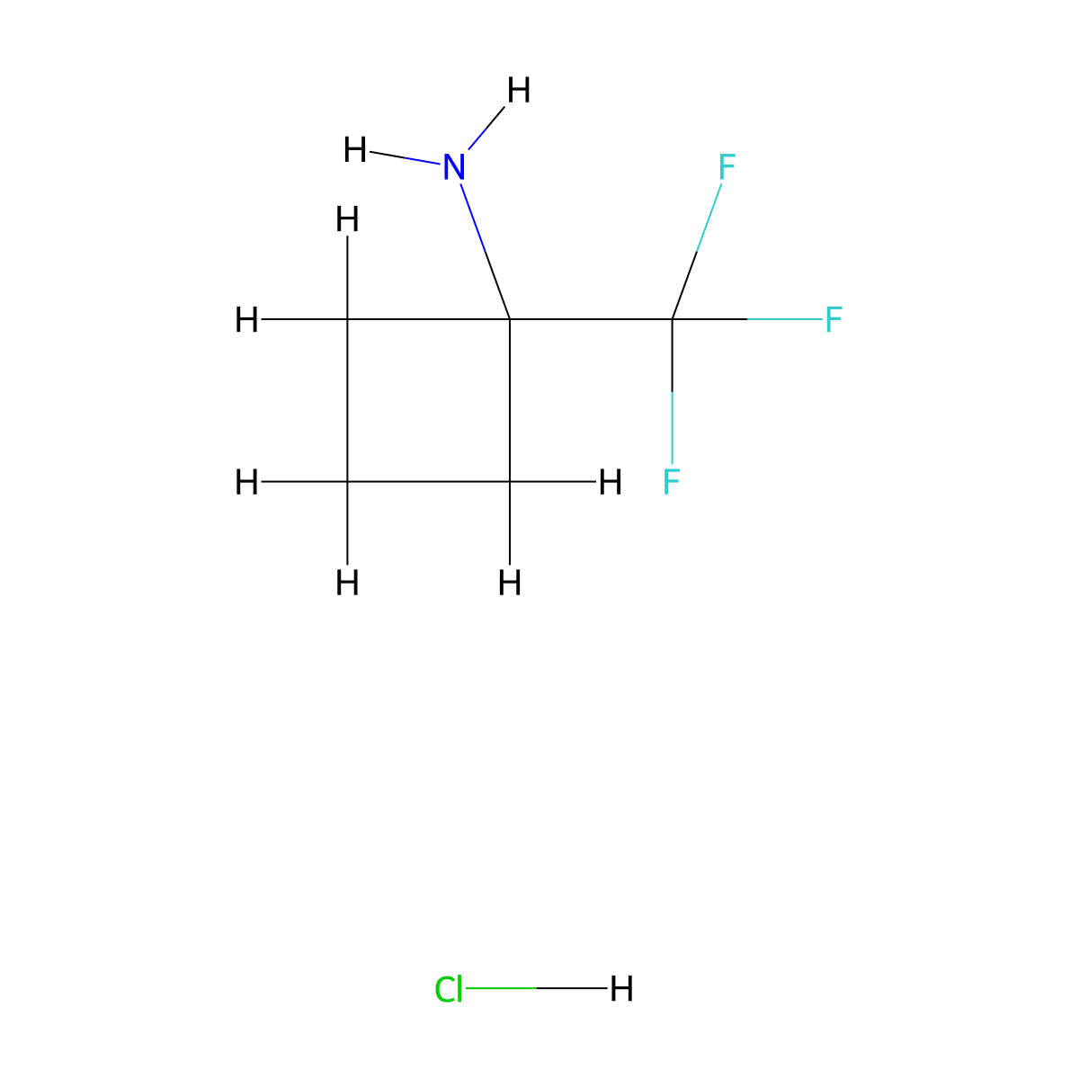 1-(Trifluoromethyl)cyclobutan-1-amine hydrochloride molecular structure, CAS 1260768-75-9
