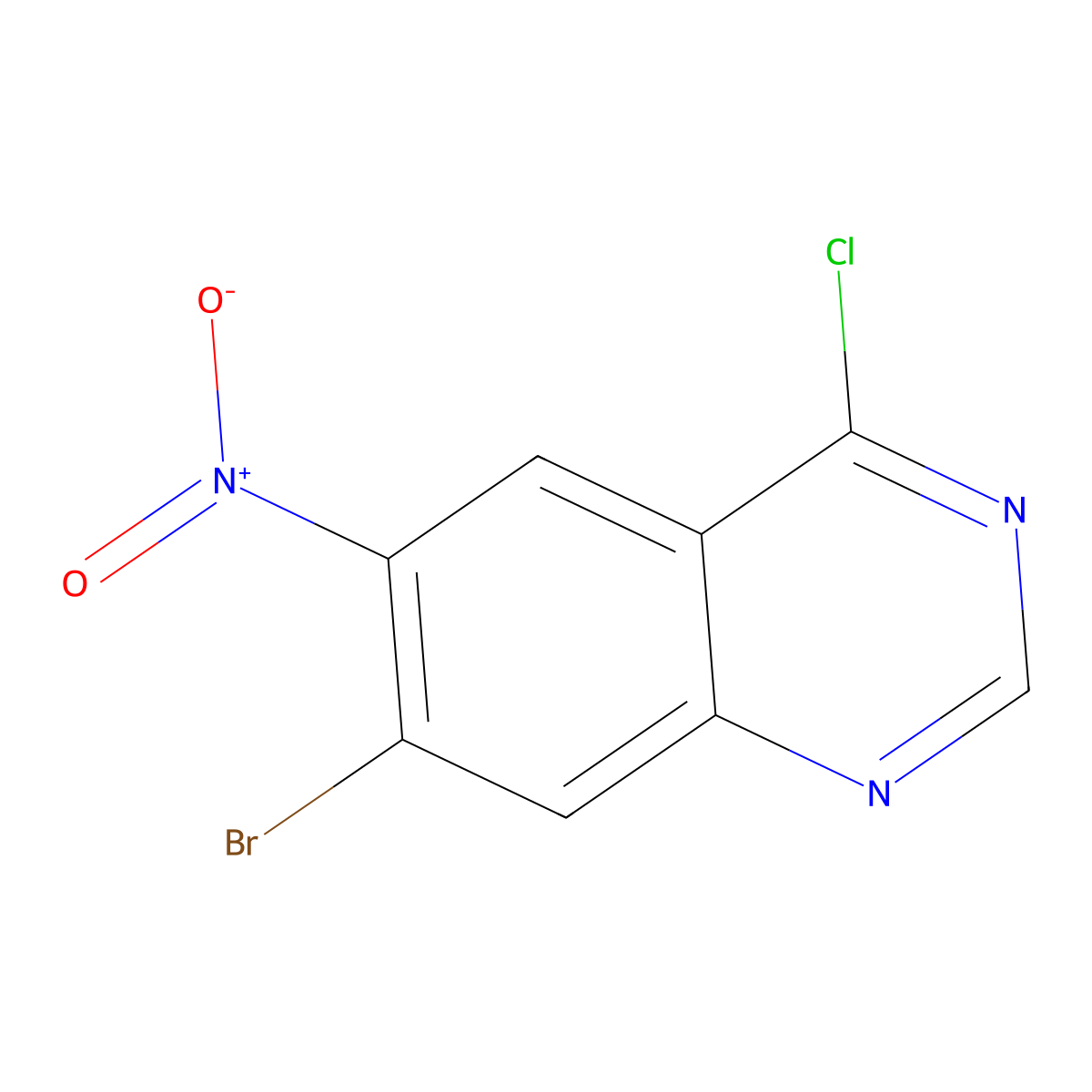 7-Bromo-4-chloro-6-nitroquinazoline molecular structure, CAS 1260769-84-3