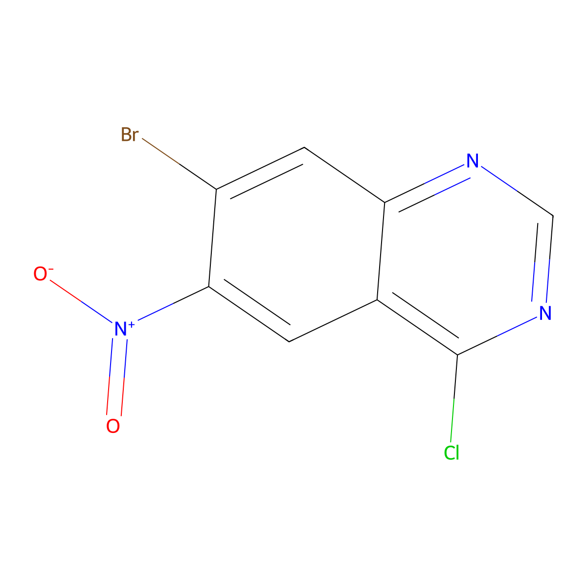 7-Bromo-4-chloro-6-nitroquinazoline molecular structure, CAS 1260769-84-3