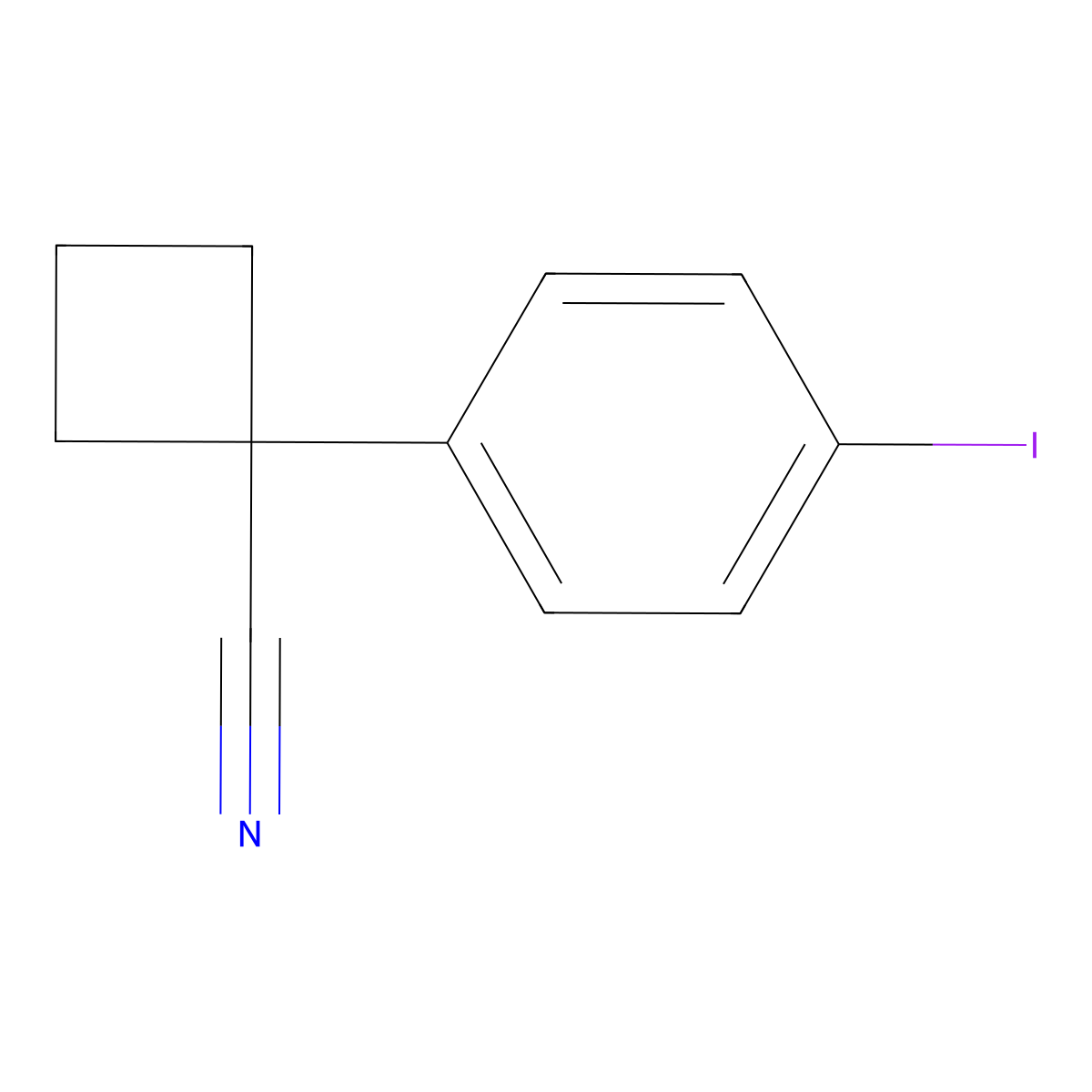 1-(4-Iodophenyl)cyclobutanecarbonitrile molecular structure, CAS 1260770-24-8