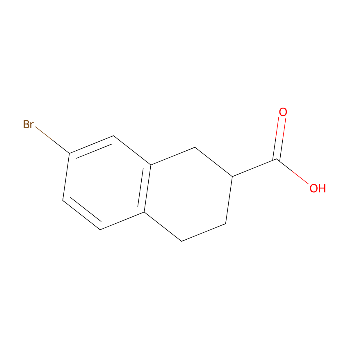 7-Bromo-1,2,3,4-tetrahydronaphthalene-2-carboxylic acid molecular structure, CAS 1260770-60-2
