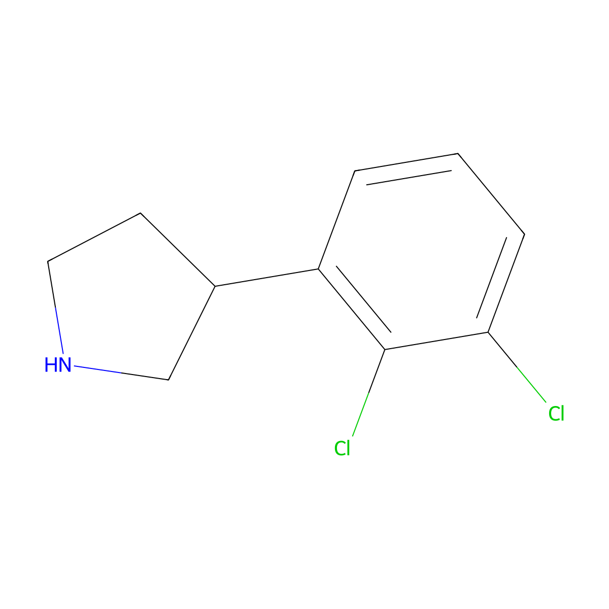 3-(2,3-Dichlorophenyl)pyrrolidine molecular structure, CAS 1260771-31-0