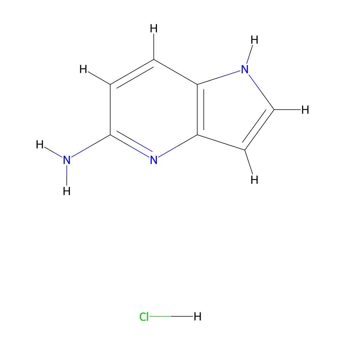 1H-Pyrrolo[3,2-b]pyridin-5-amine hydrochloride molecular structure, CAS 1260771-53-6
