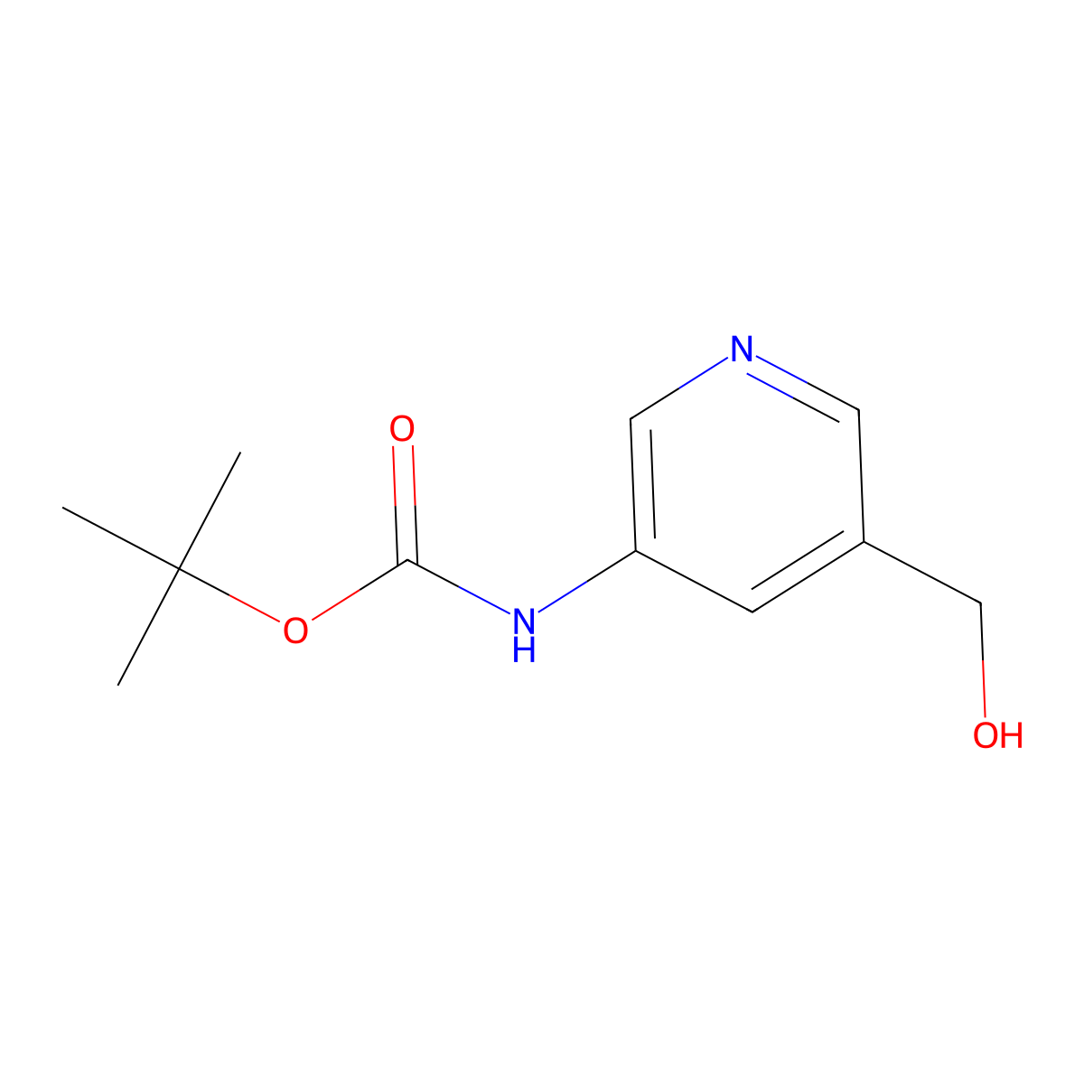 tert-Butyl (5-(hydroxymethyl)pyridin-3-yl)carbamate molecular structure, CAS 1260771-98-9