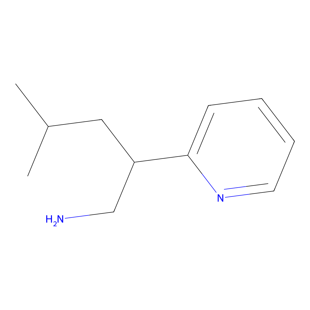 4-Methyl-2-(pyridin-2-yl)pentan-1-amine molecular structure, CAS 1260772-04-0