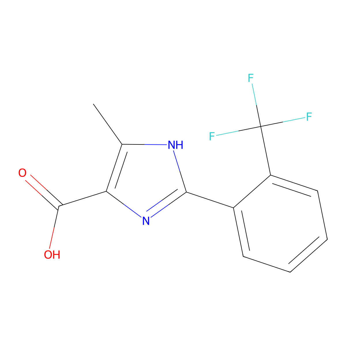 4-Methyl-2-(2-(trifluoromethyl)phenyl)-1H-imidazole-5-carboxylic acid molecular structure, CAS 1260772-25-5