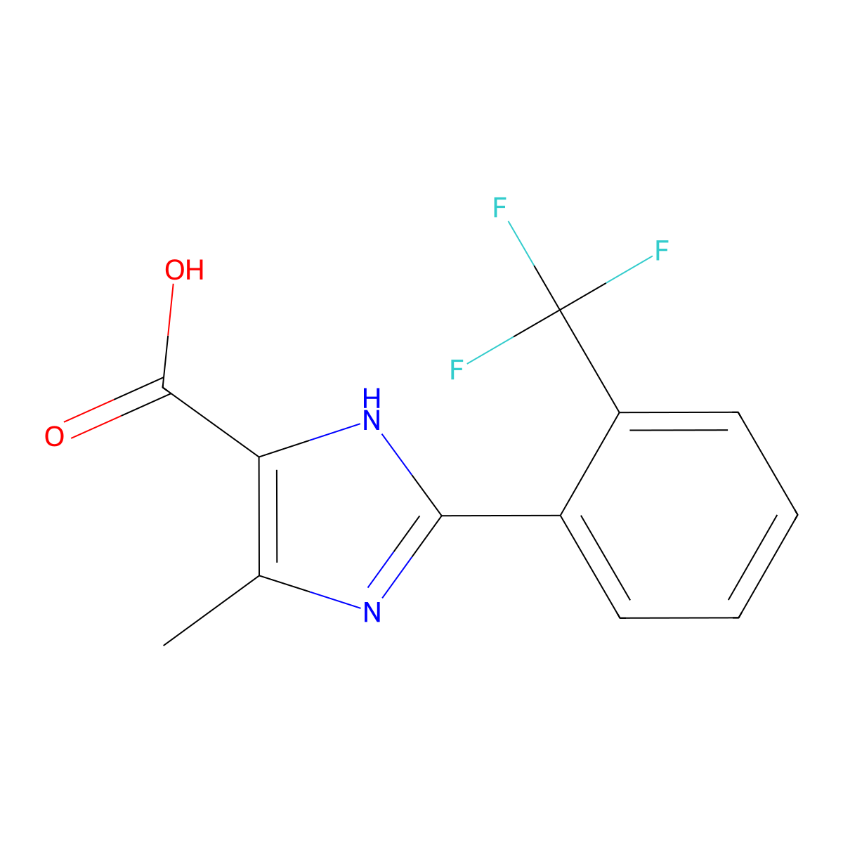 4-Methyl-2-(2-(trifluoromethyl)phenyl)-1H-imidazole-5-carboxylic acid molecular structure, CAS 1260772-25-5