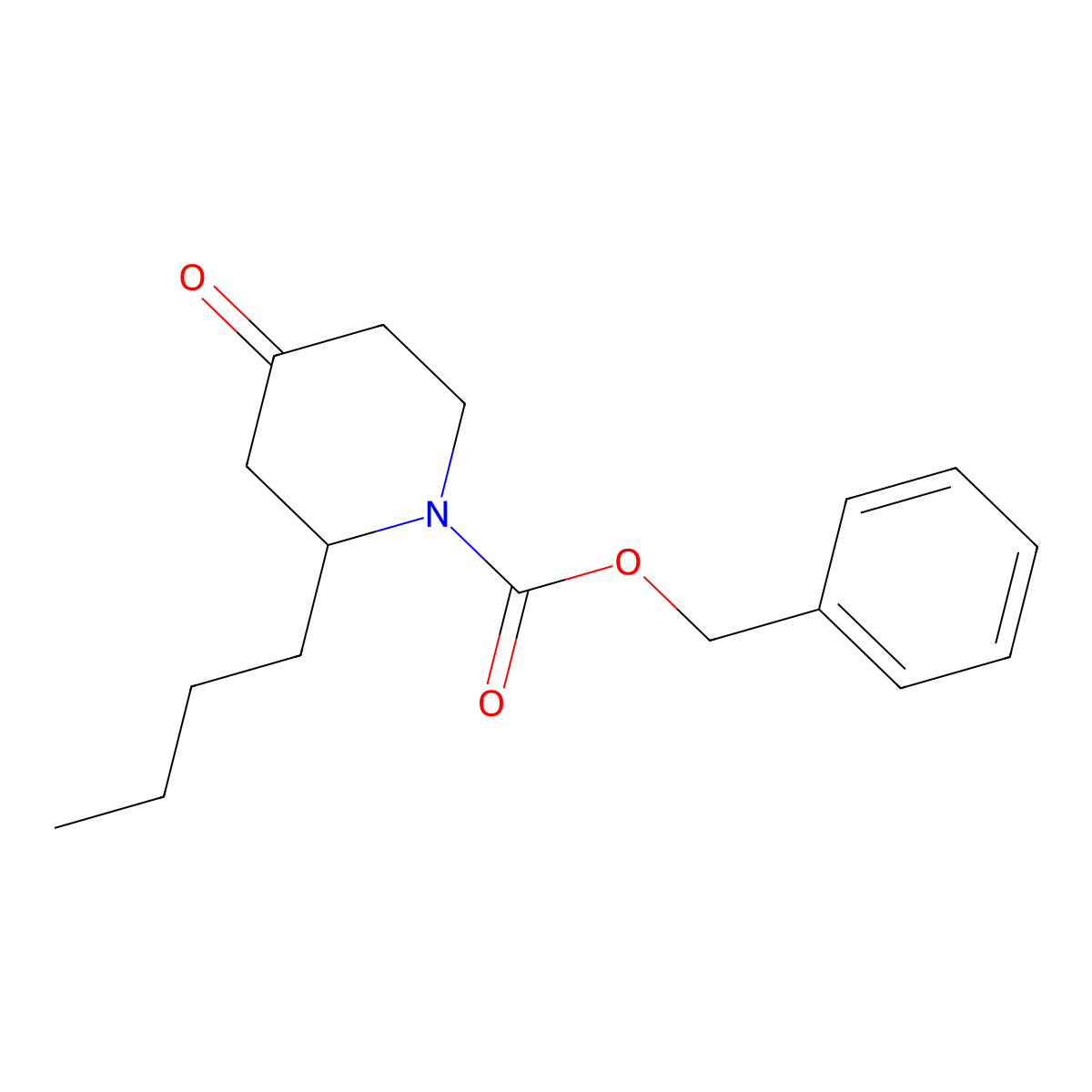 Benzyl 2-butyl-4-oxopiperidine-1-carboxylate molecular structure, CAS 1260773-00-9