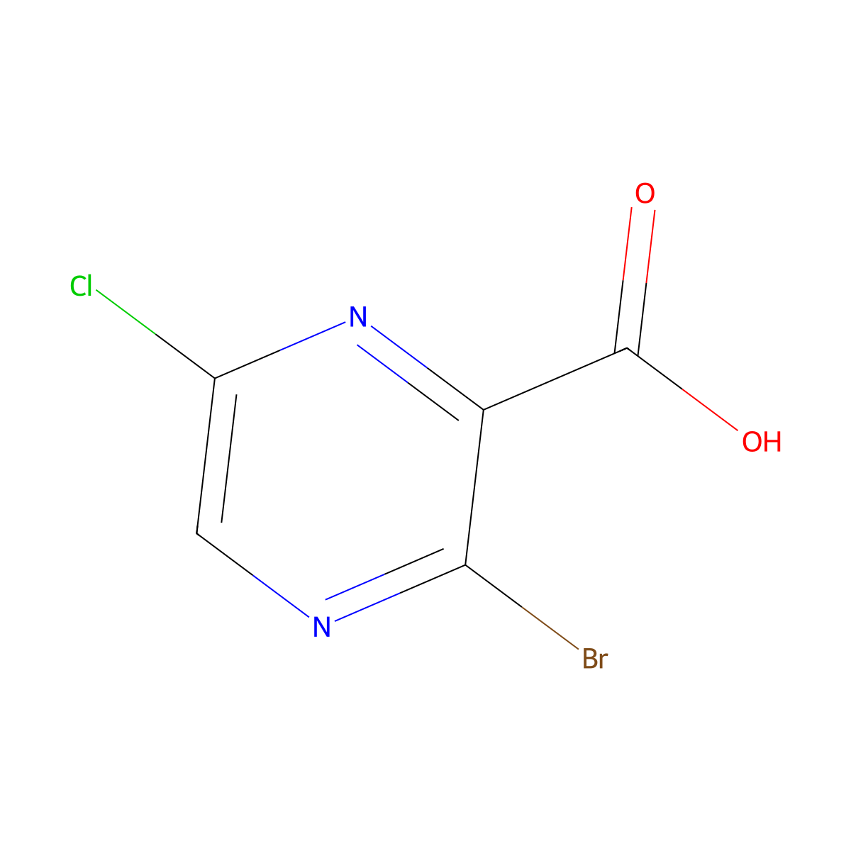 3-Bromo-6-chloropyrazine-2-carboxylic acid molecular structure, CAS 1260773-60-1