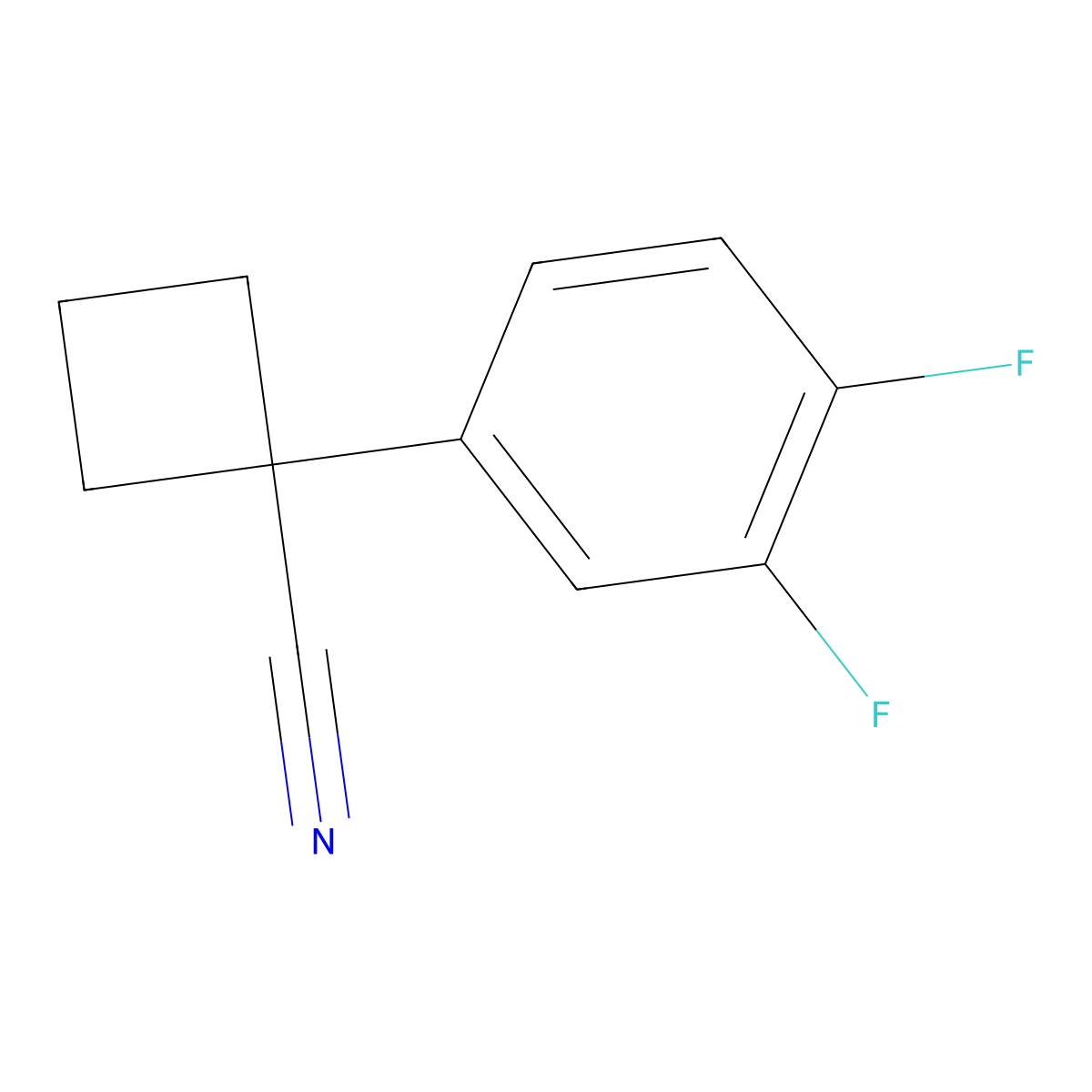 1-(3,4-Difluorophenyl)cyclobutanecarbonitrile molecular structure, CAS 1260774-00-2
