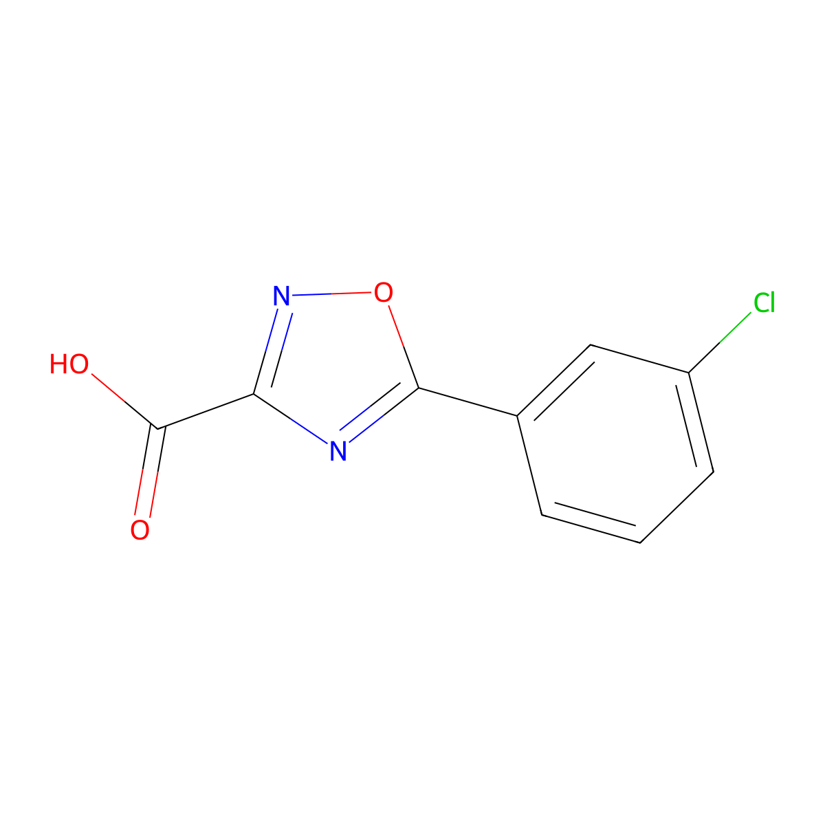 5-(3-Chlorophenyl)-1,2,4-oxadiazole-3-carboxylic acid molecular structure, CAS 1260774-15-9