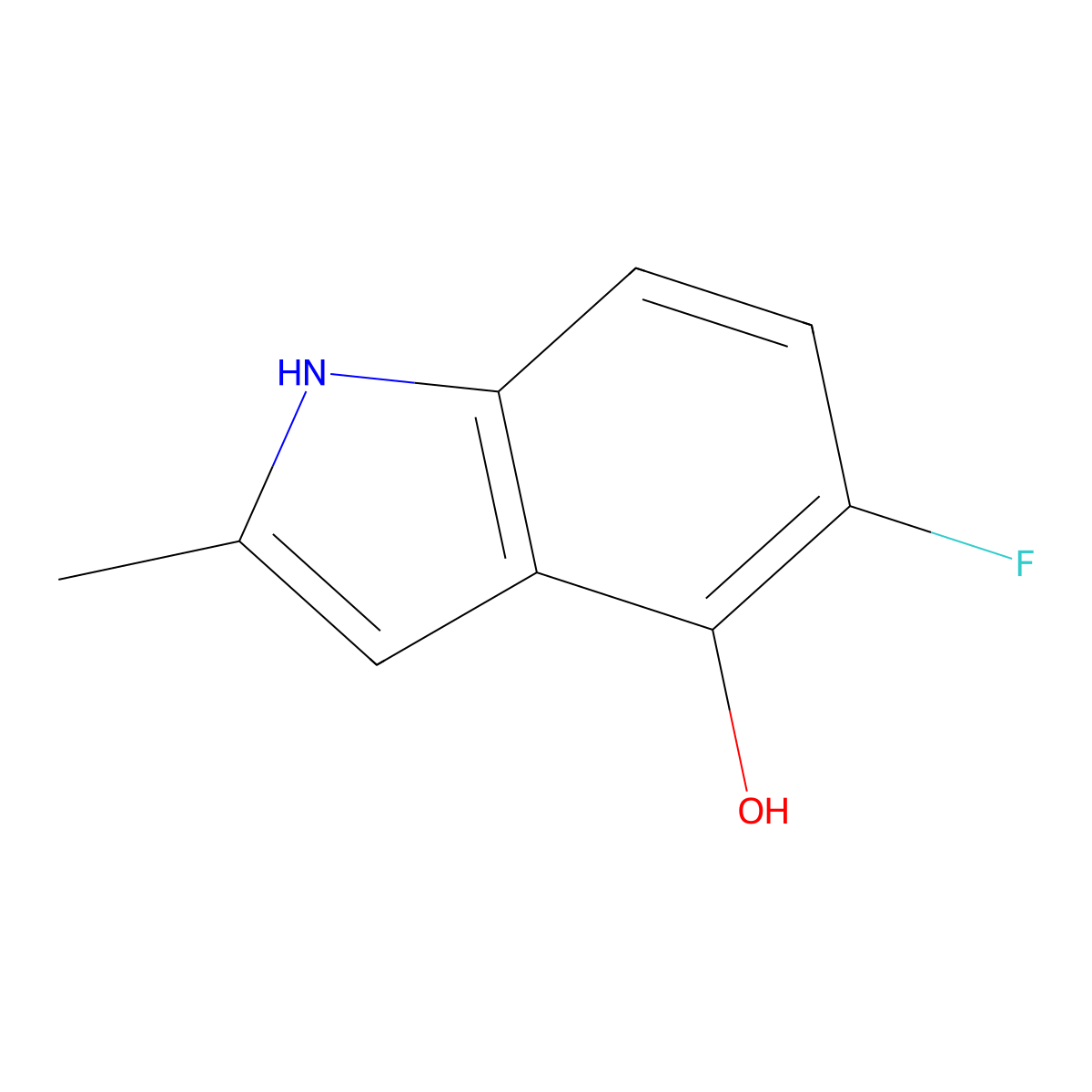 5-Fluoro-2-methyl-1H-indol-4-OL molecular structure, CAS 1260774-25-1