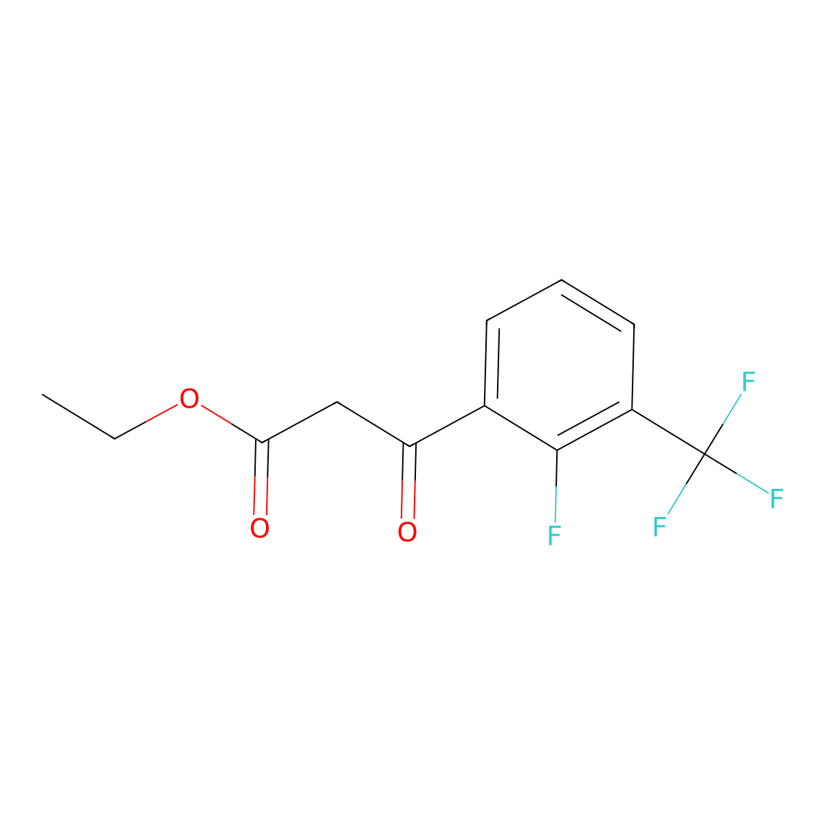 Ethyl 3-(2-fluoro-3-(trifluoromethyl)phenyl)-3-oxopropanoate molecular structure, CAS 1260774-37-5