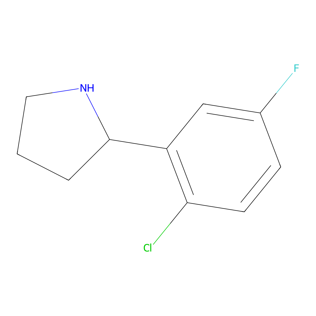 2-(2-Chloro-5-fluorophenyl)pyrrolidine molecular structure, CAS 1260775-16-3