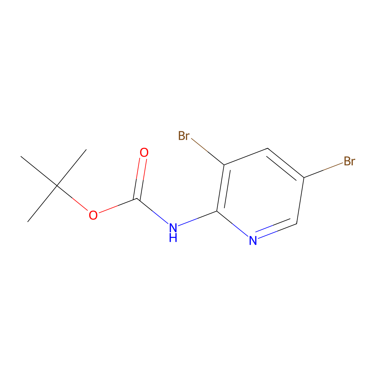 tert-butyl N-(3,5-dibromopyridin-2-yl)carbamate molecular structure, CAS 1260775-34-5